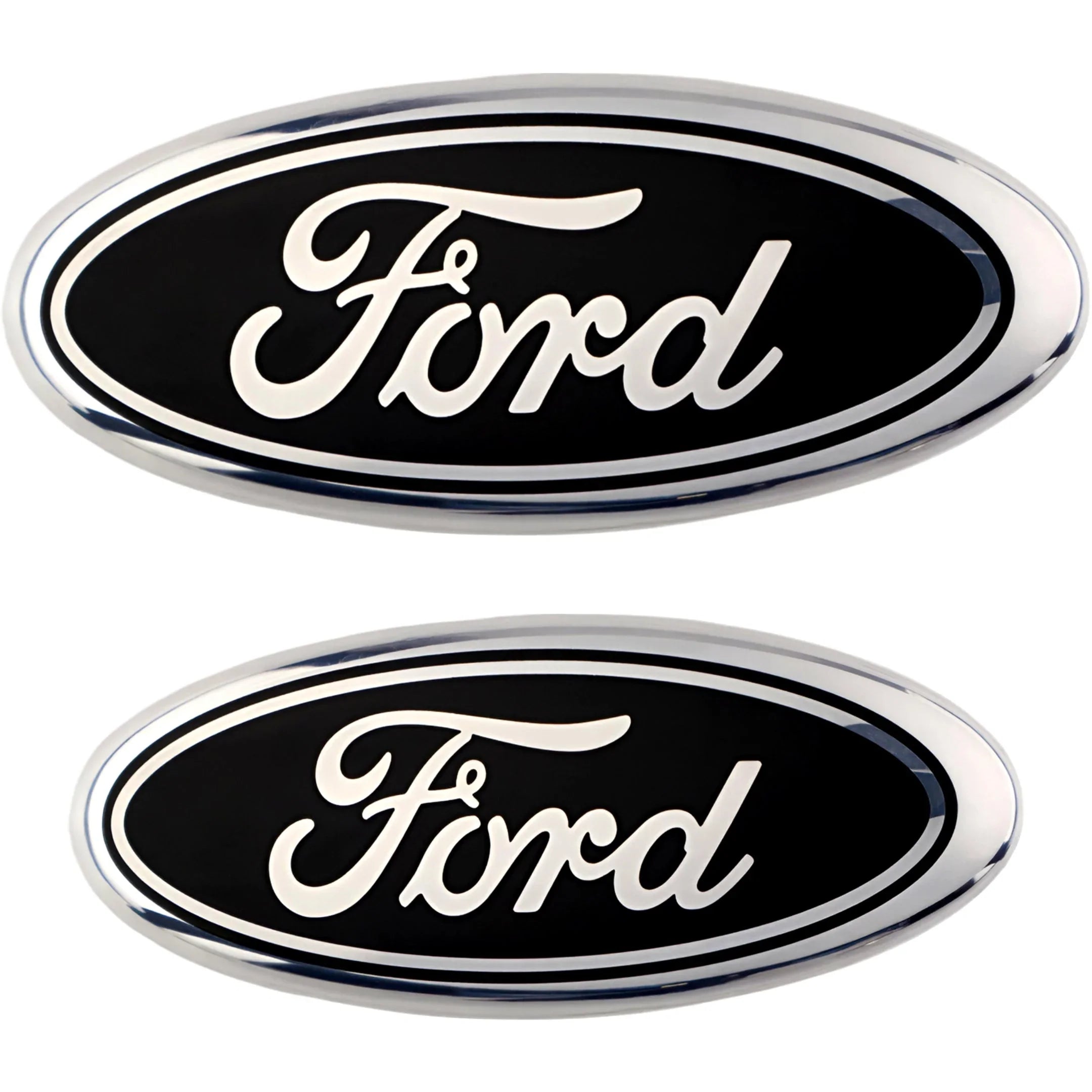 Ford Emblem Overlay | Silver Black