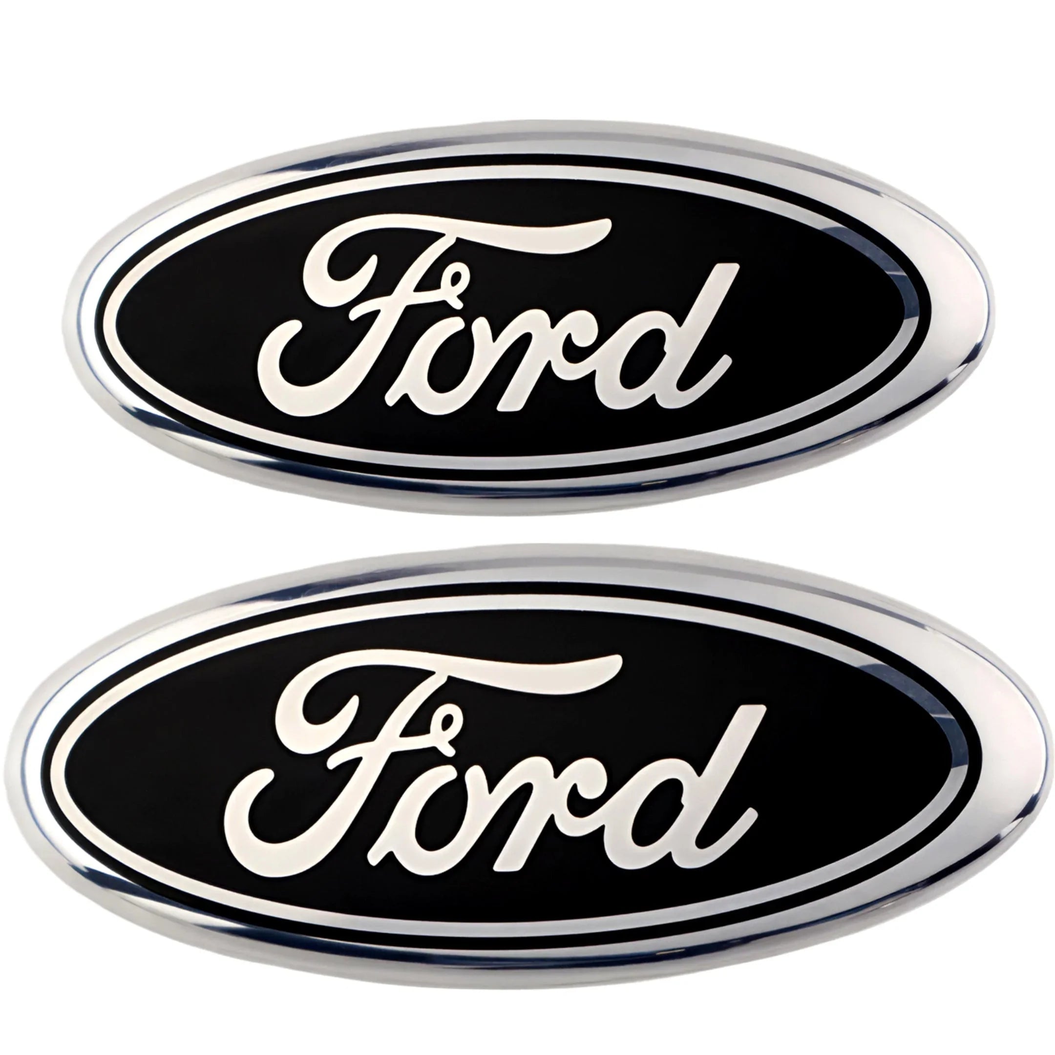 Ford Emblem Overlay | Silver Black