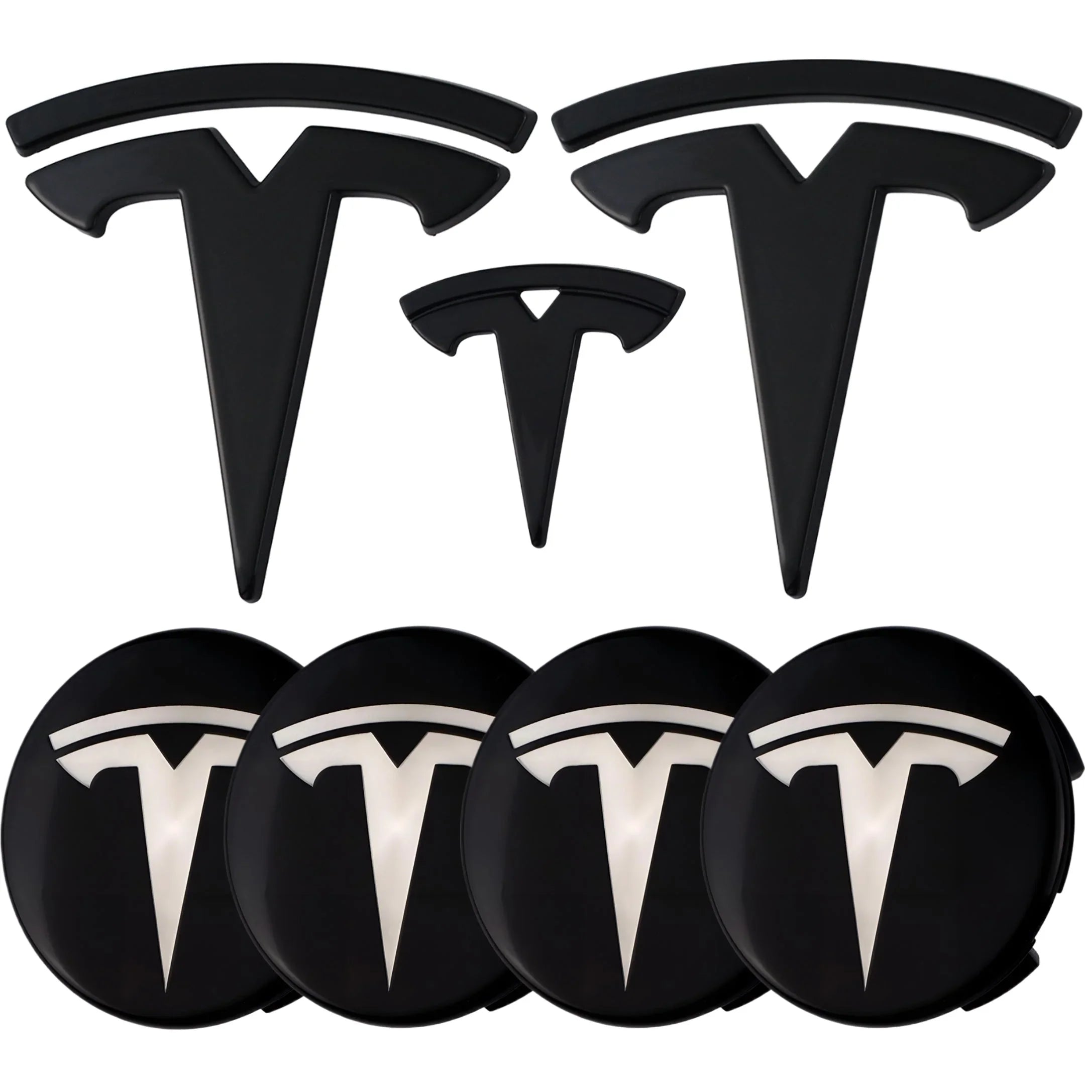 Tesla Emblem Überzug | Hochglanz Schwarz