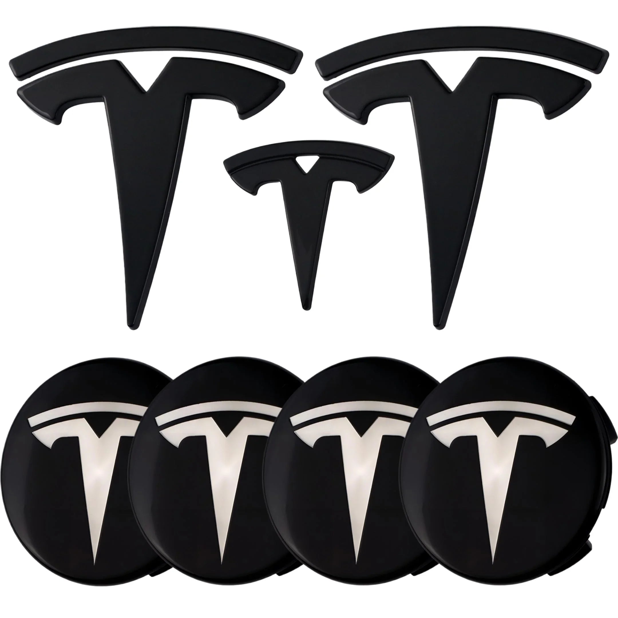 Tesla Emblem Überzug | Hochglanz Schwarz