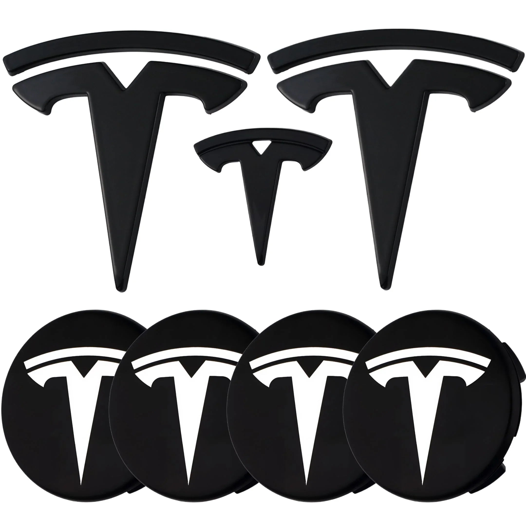 Tesla Emblem Überzug | Hochglanz Schwarz