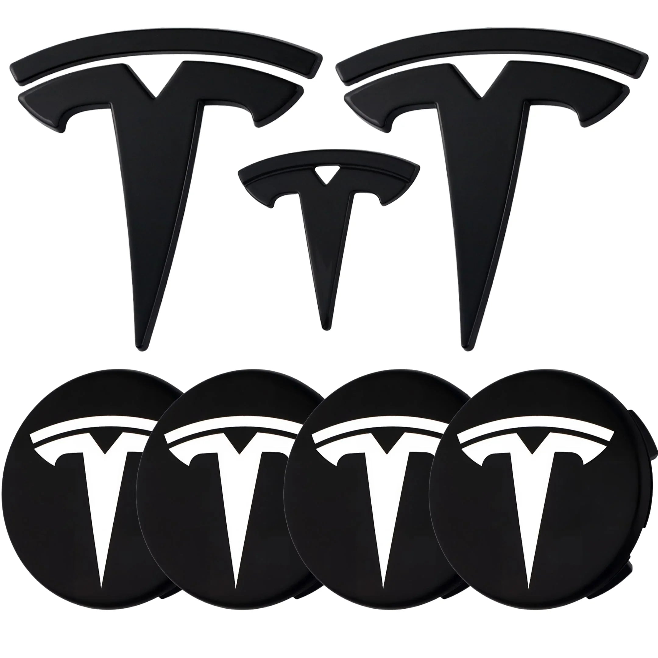 Tesla Emblem Überzug | Hochglanz Schwarz