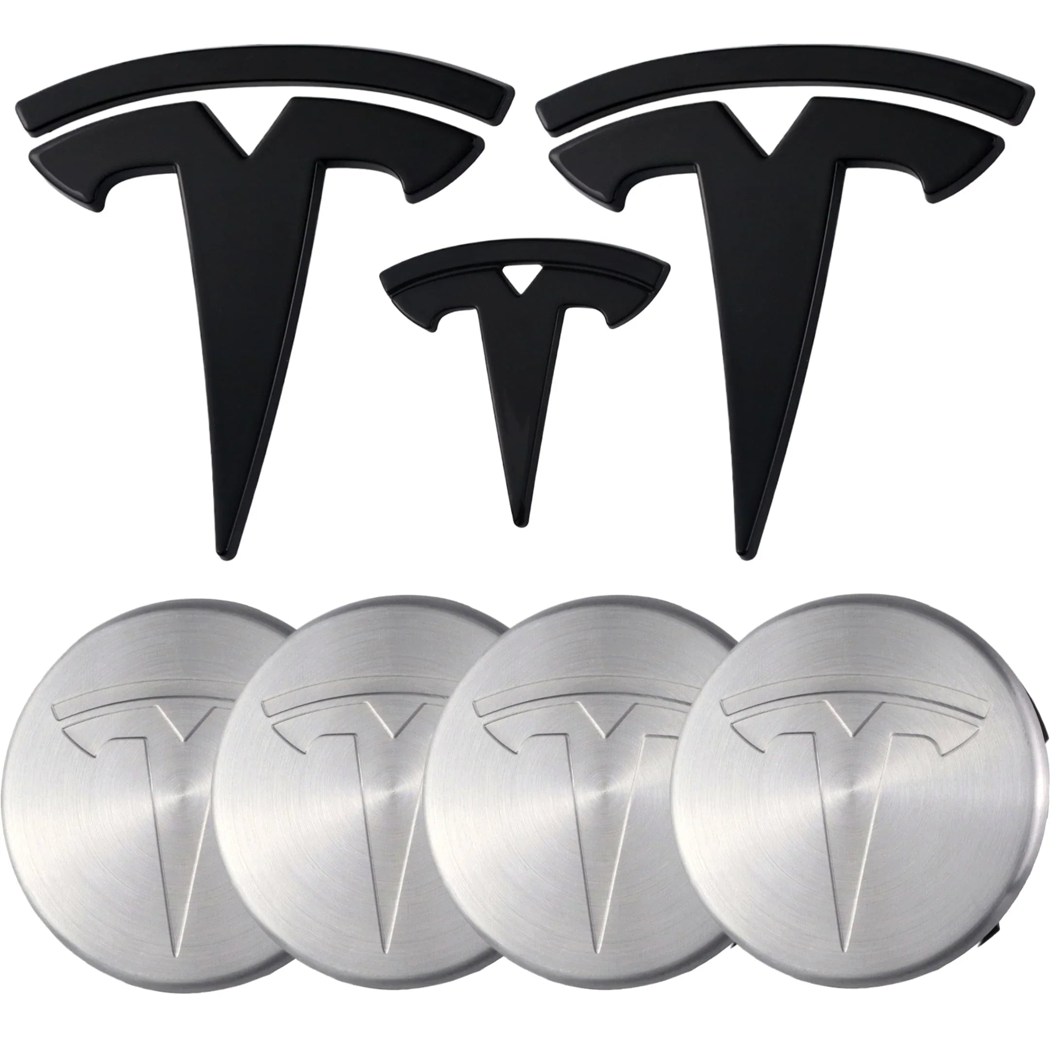 Tesla Emblem Überzug | Hochglanz Schwarz