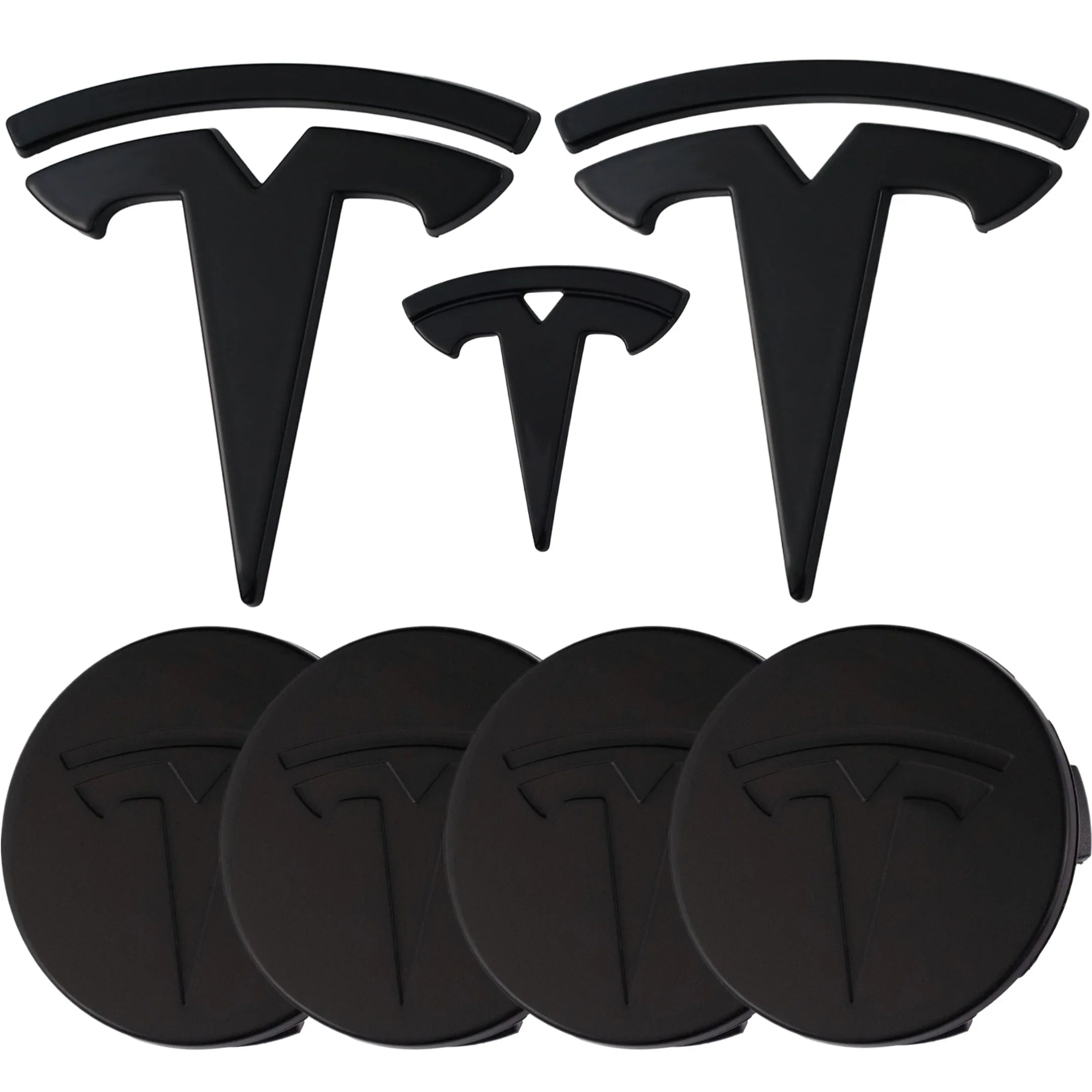 Tesla Emblem Überzug | Hochglanz Schwarz