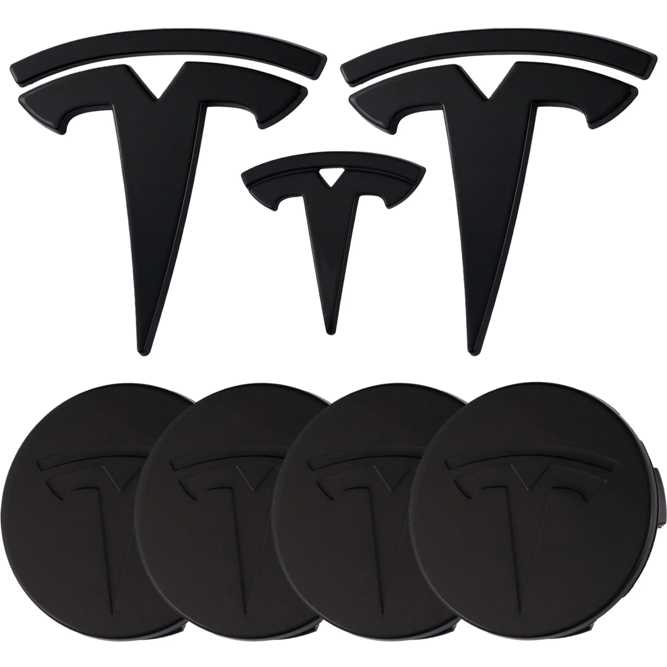 Tesla Emblem Überzug | Hochglanz Schwarz