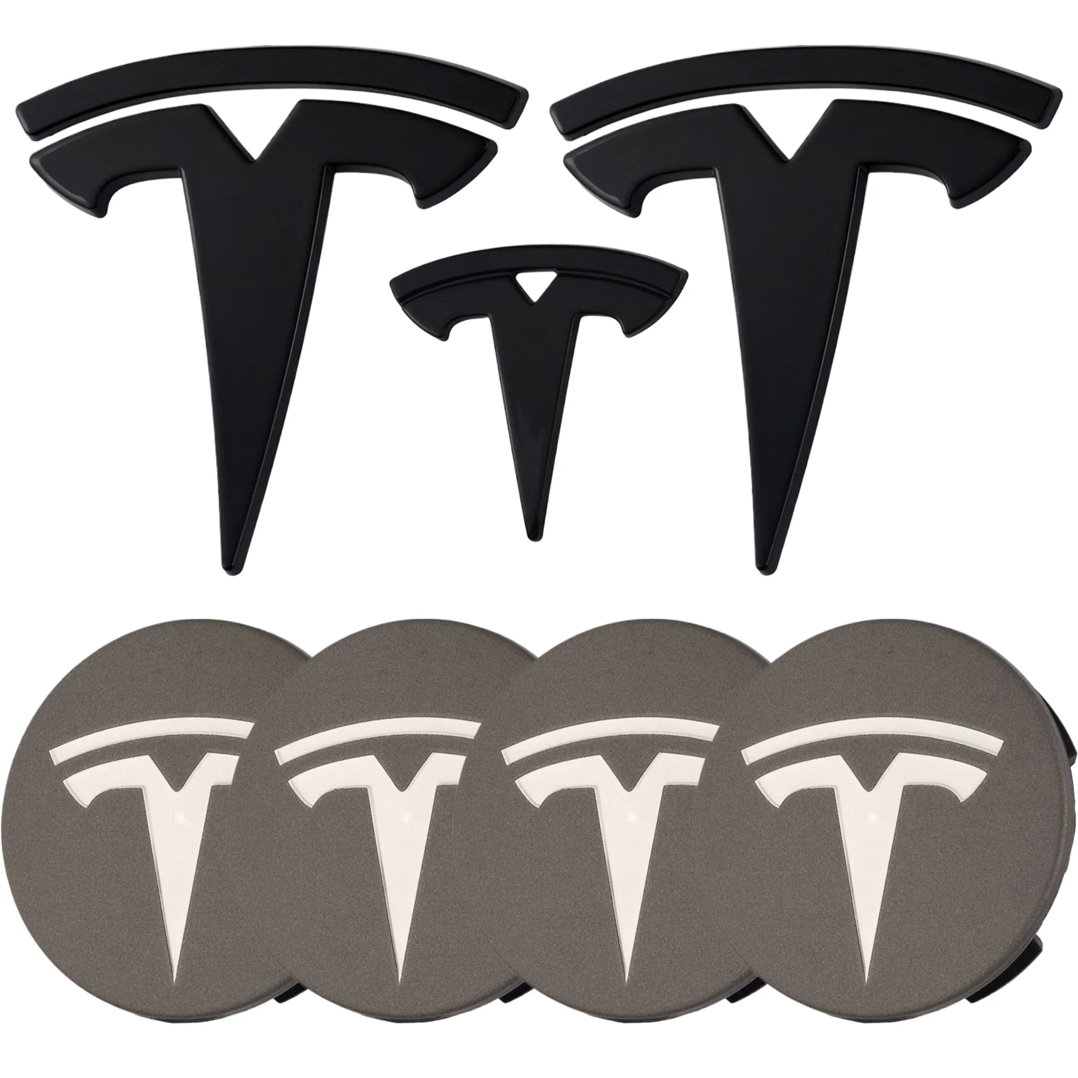 Tesla Emblem Überzug | Hochglanz Schwarz