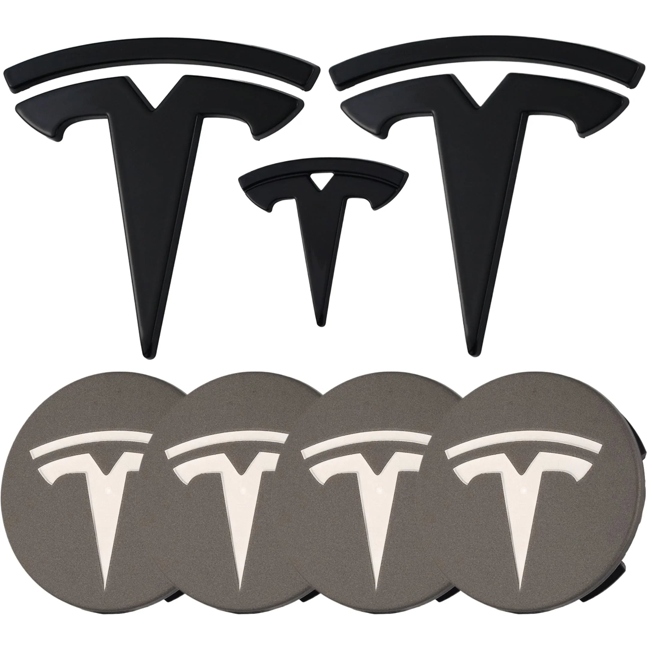 Tesla Emblem Überzug | Hochglanz Schwarz