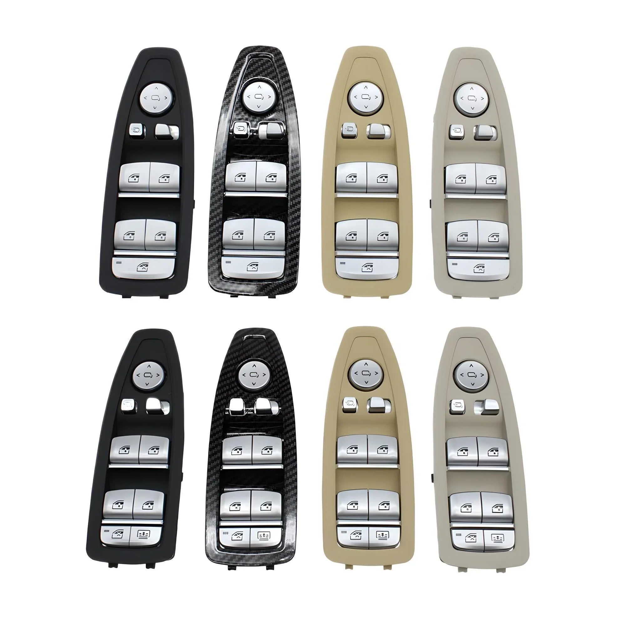 Car Window Control Switch Panel – Carbon Fiber – Compatible with BMW Front