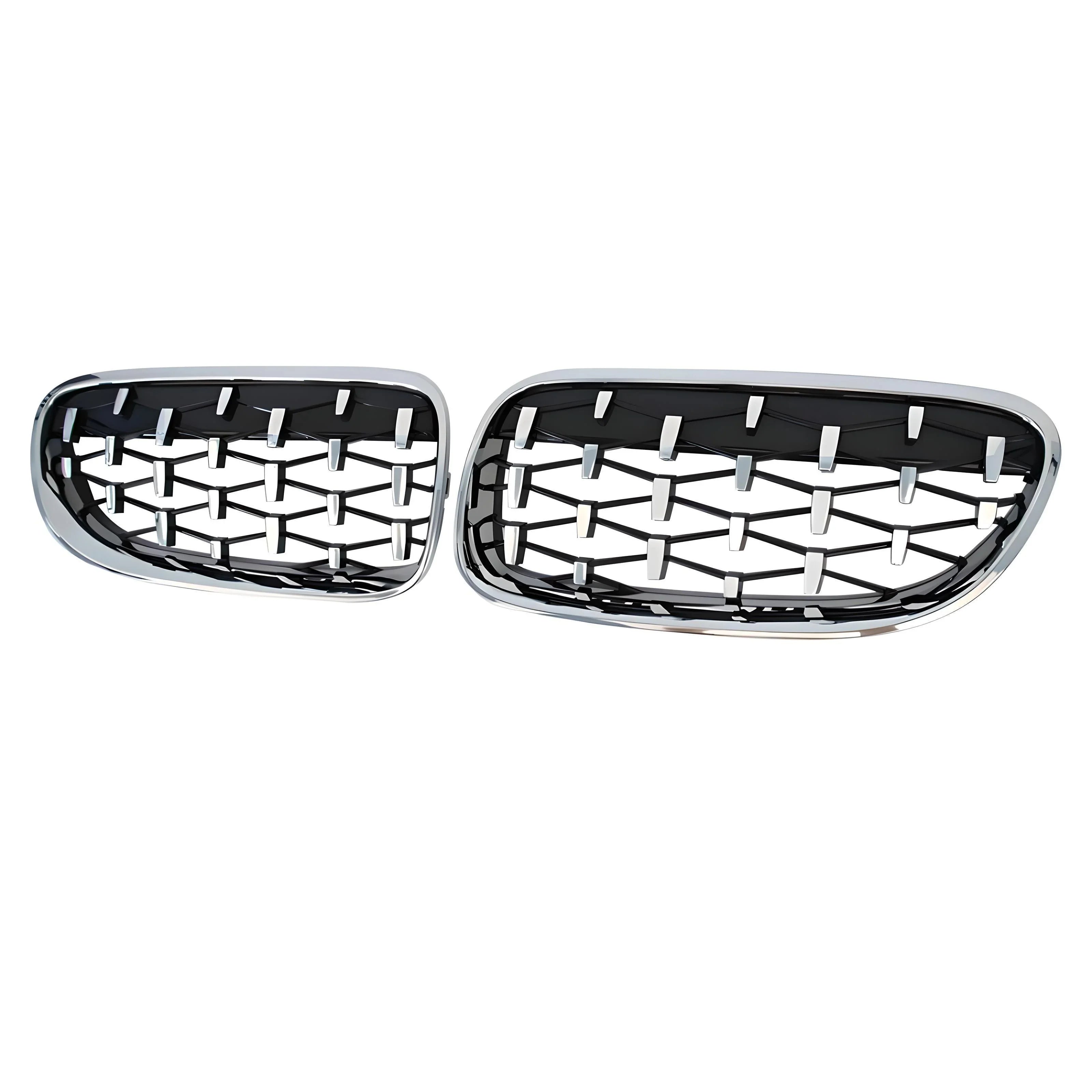 BMW Front Kidney Grille – Chrome Black – Compatible with BMW E60 E61 5 Series – Front