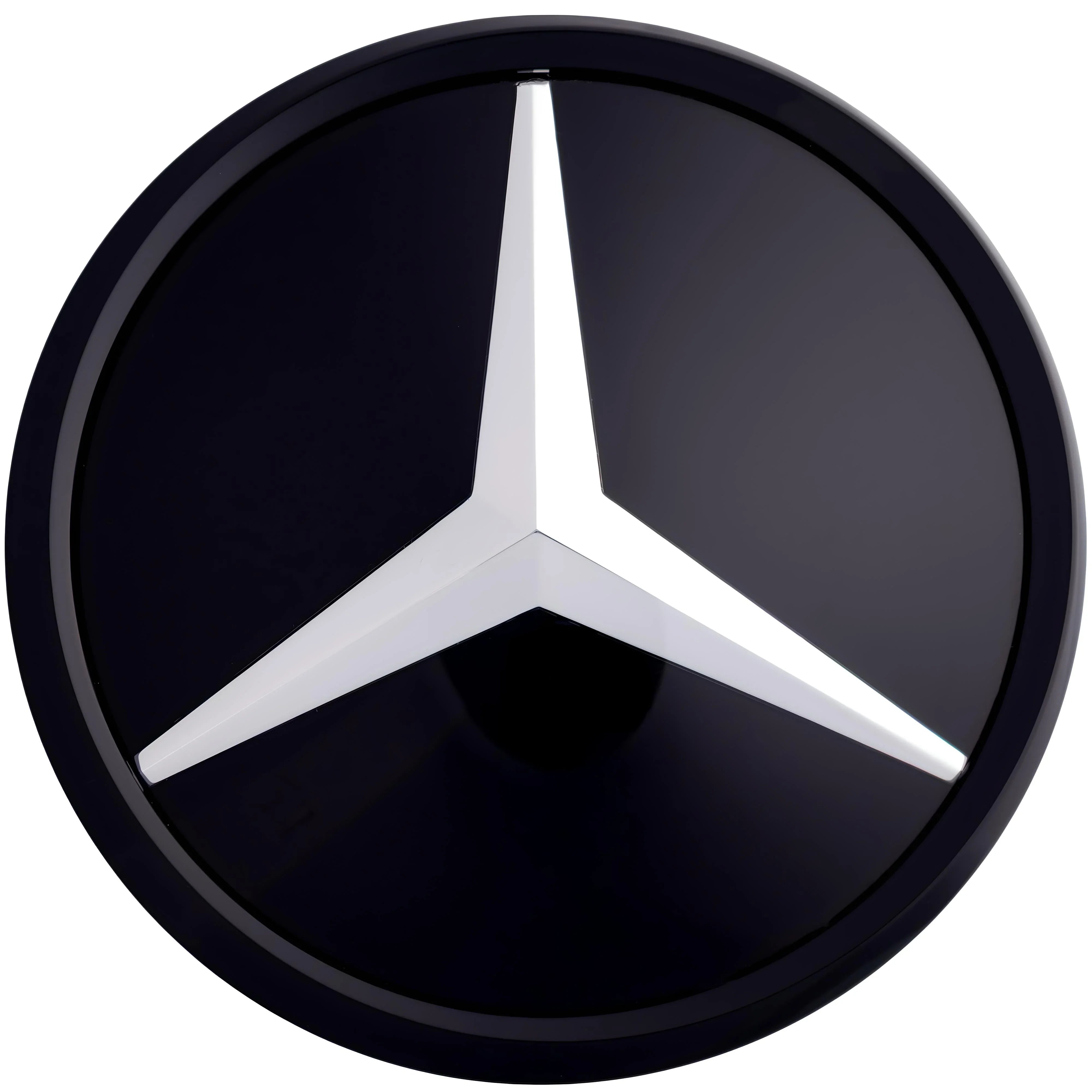 Mercedes Grille Emblem | Silver Black - Mirror Style - Aftermarket - The Zenara Shop