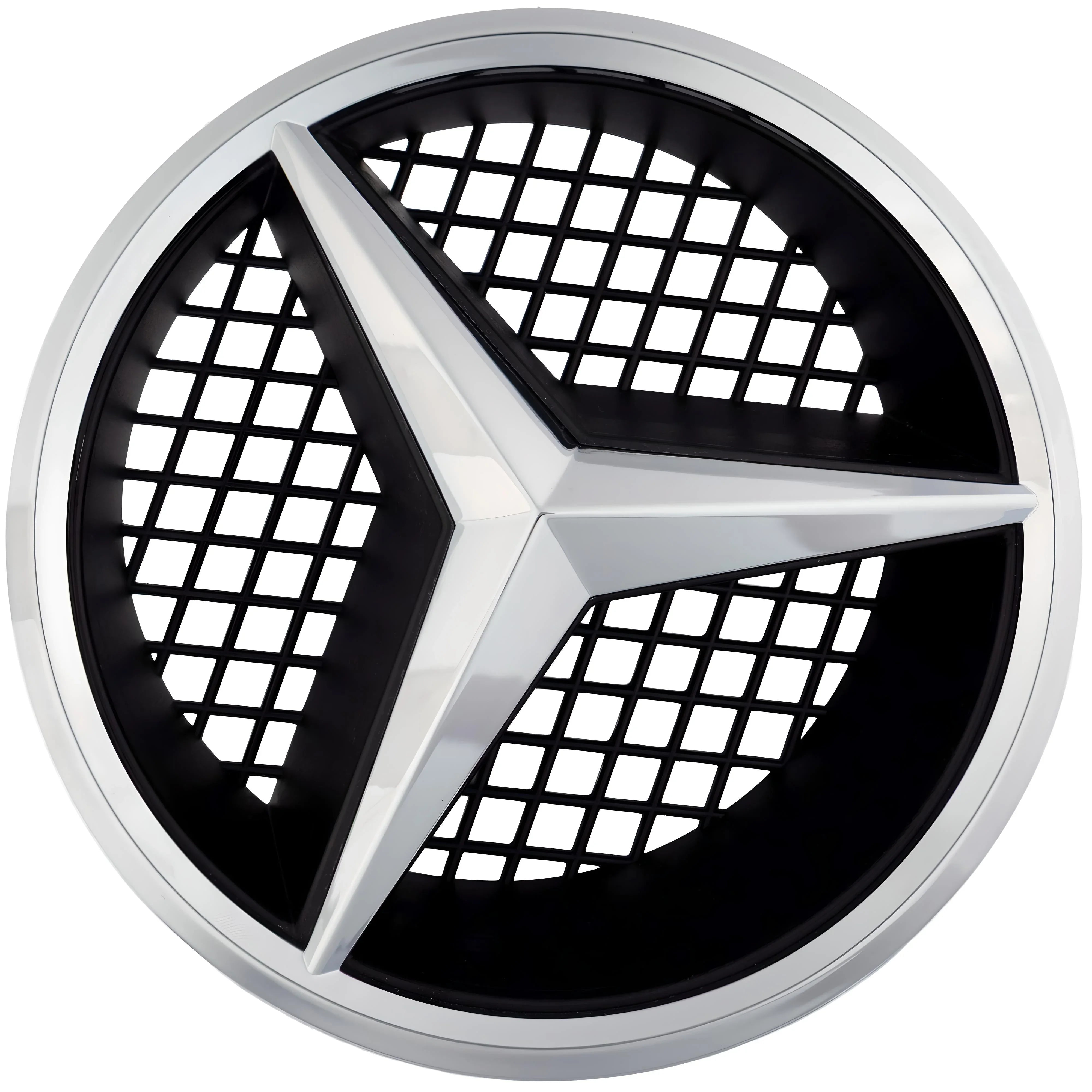 Mercedes Grille Emblem | Chrome - Grid Style - Aftermarket - The Zenara Shop