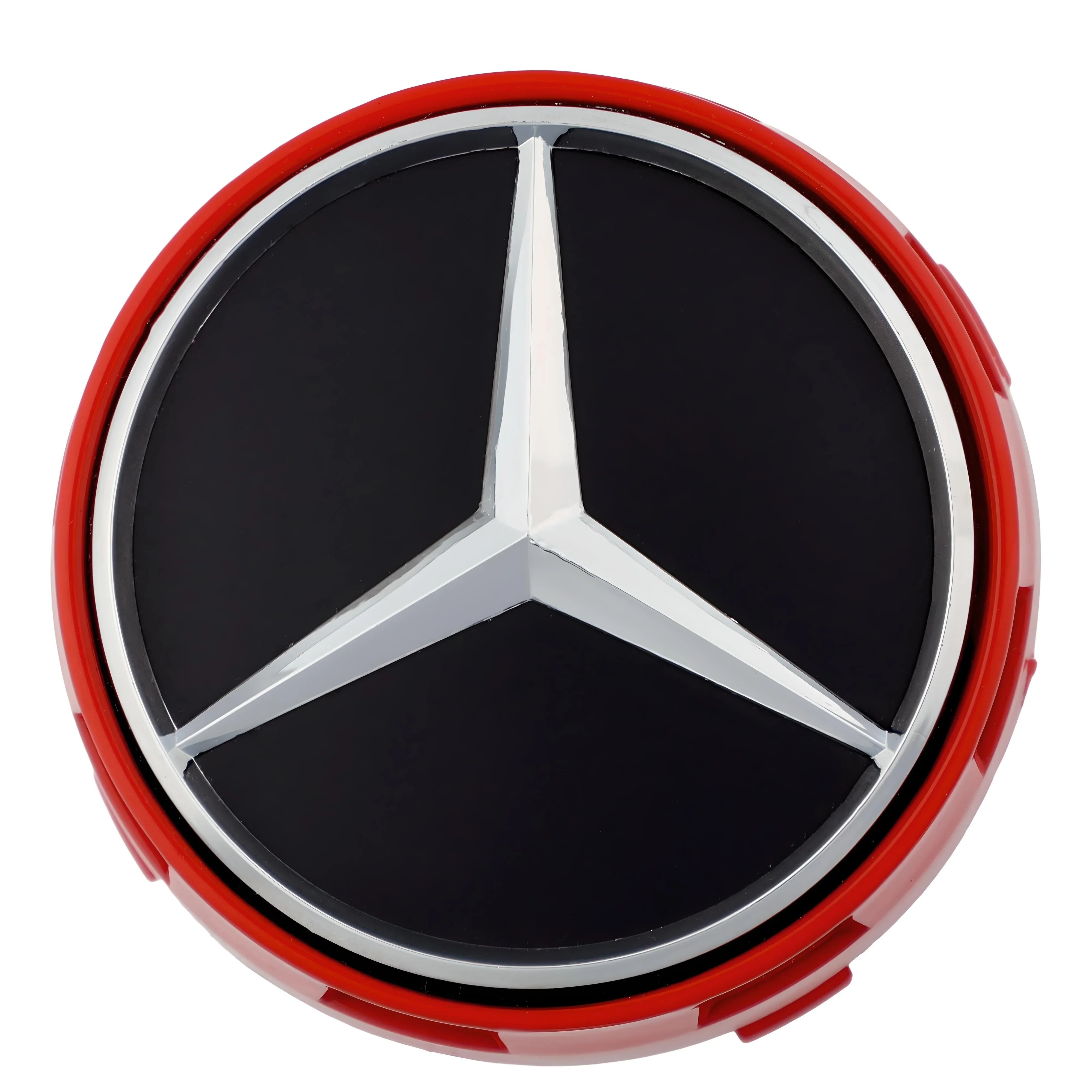 Mercedes Elevated Hub Caps | Gloss Red - Aftermarket - The Zenara Shop