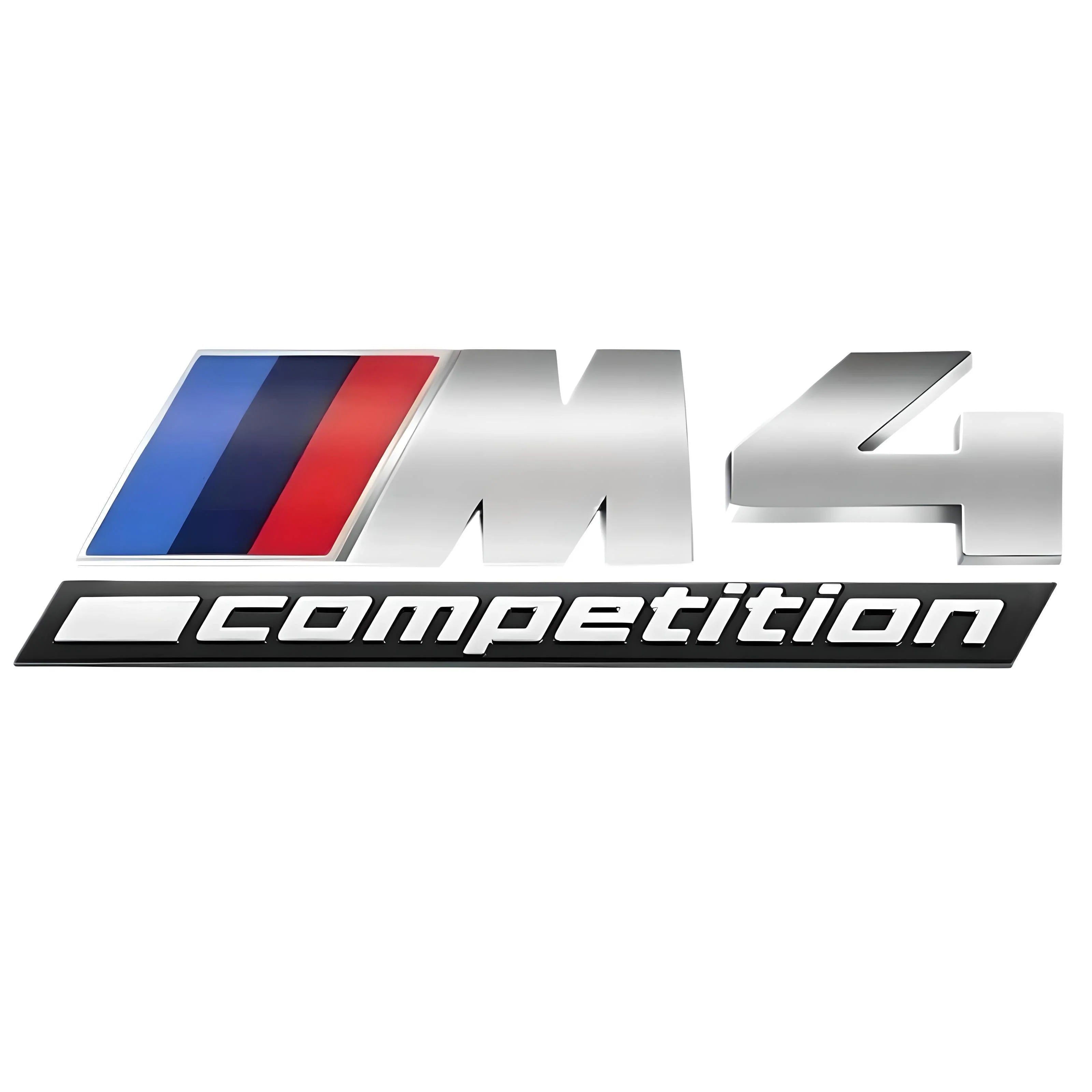 BMW M4 Competition Emblem – Silver – Compatible with BMW M4 – Rear Exterior