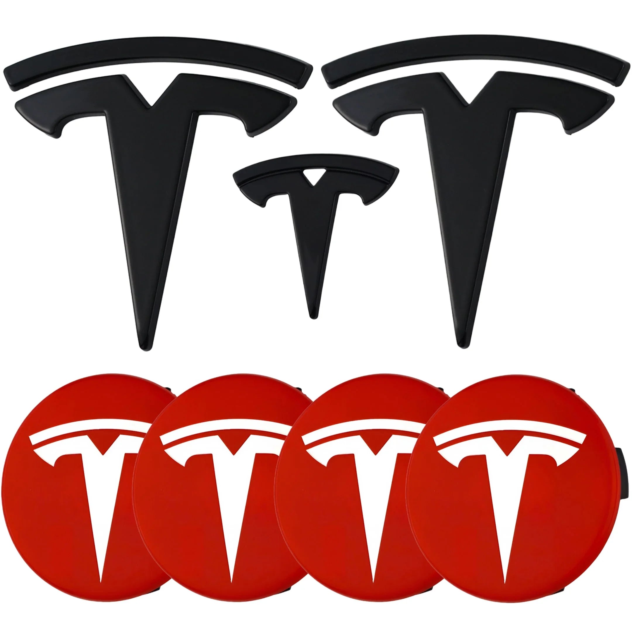 Tesla Emblem Überzug | Hochglanz Schwarz