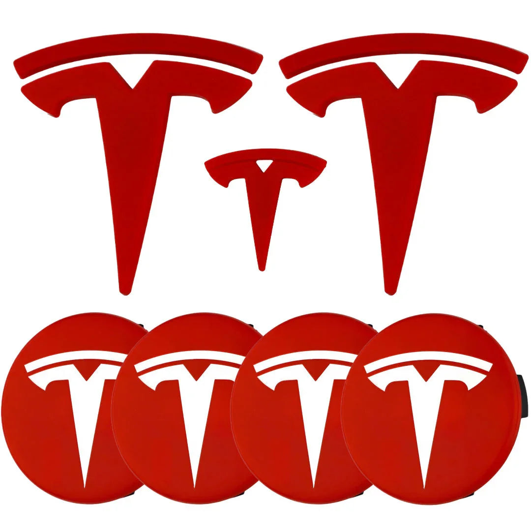 Tesla Emblem Overlay | Klassisches Rot