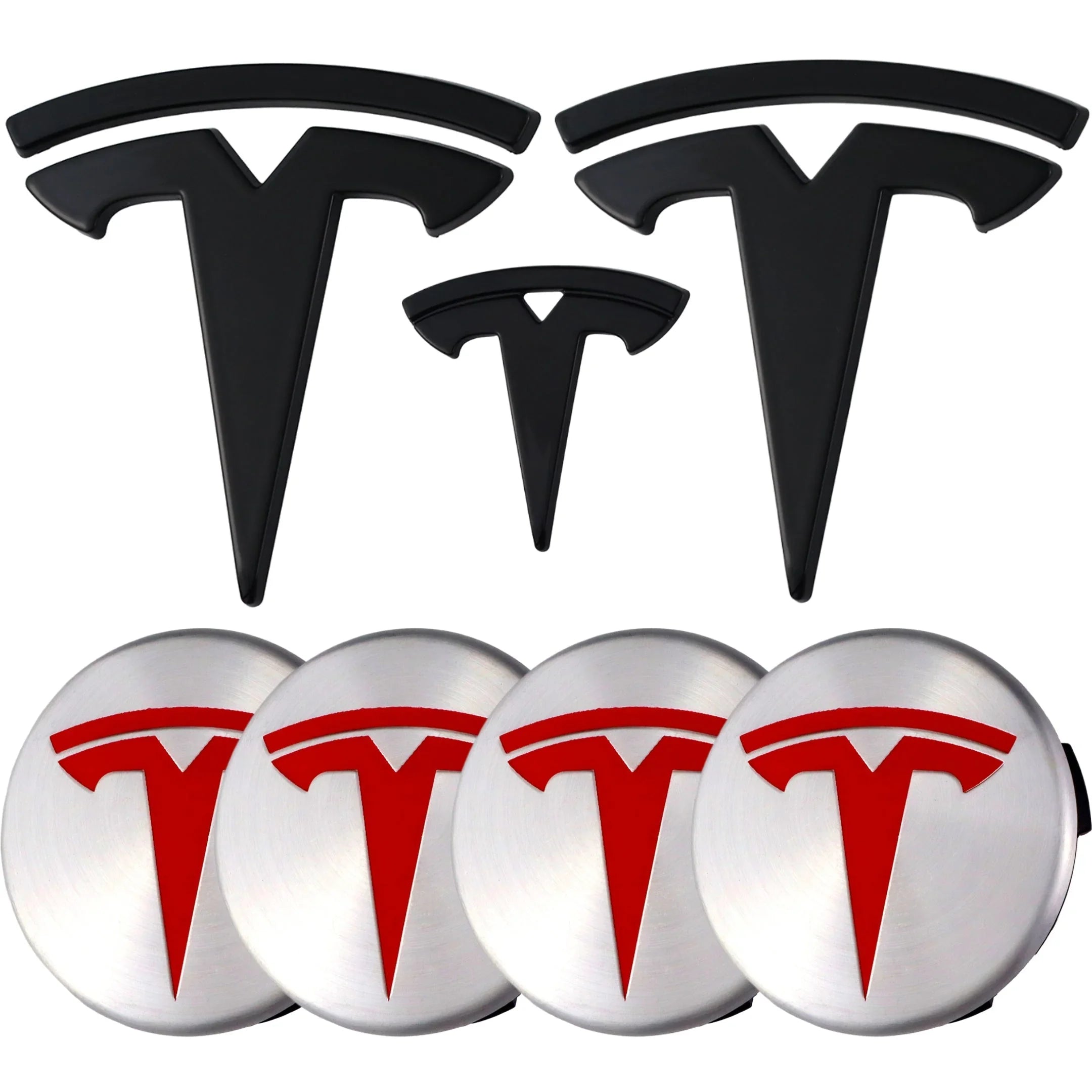 Tesla Emblem Überzug | Hochglanz Schwarz
