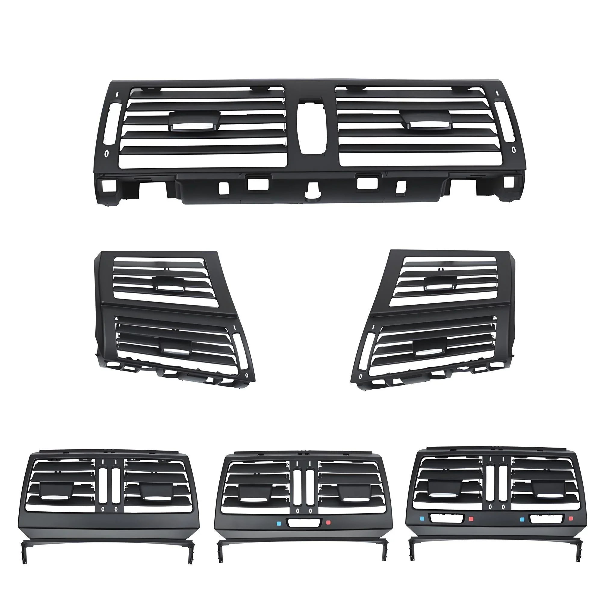 Dashboard air vent grille set – Black matte finish – Compatible with BMW E32 7 Series – Interior