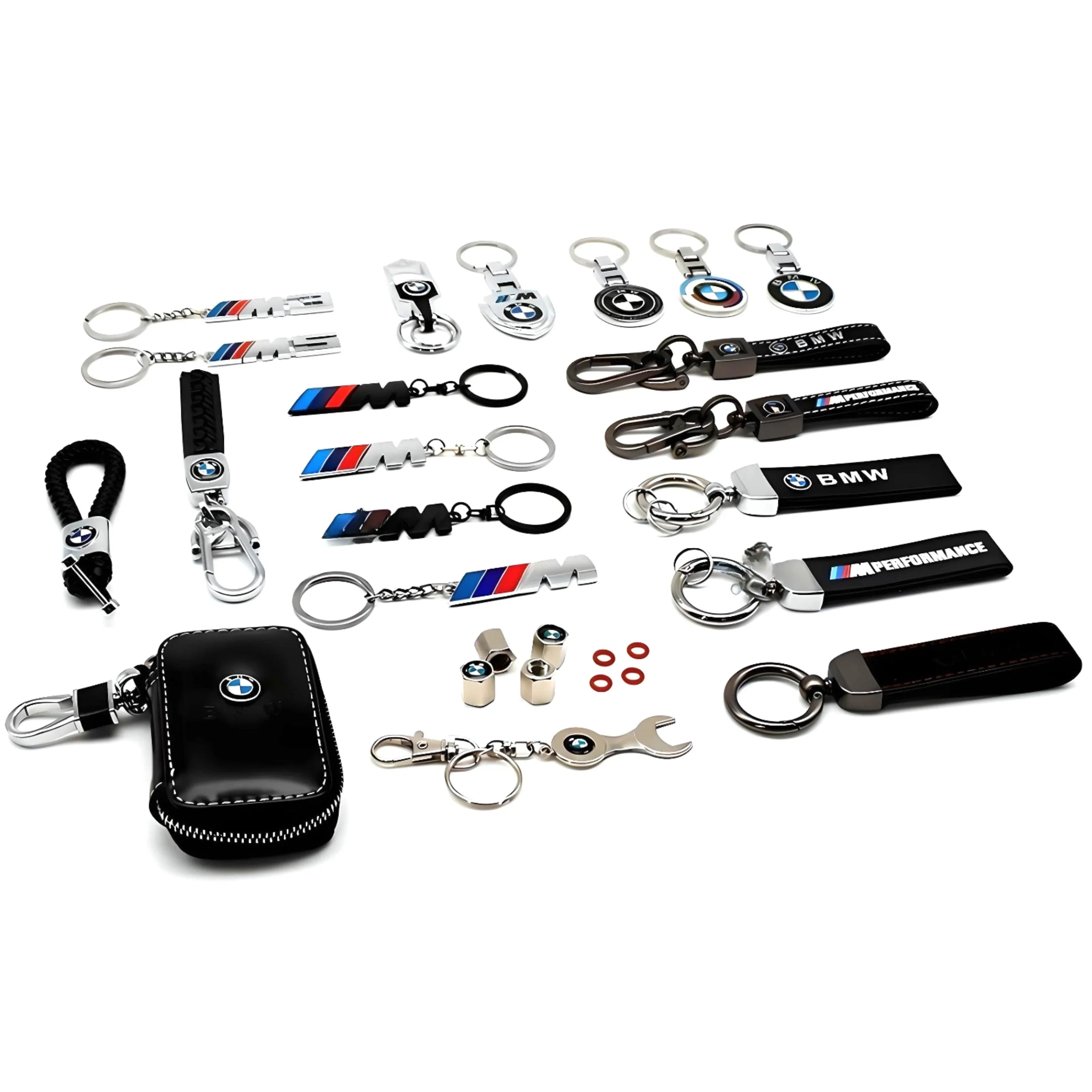BMW keychain set – black and metal – Compatible with BMW models – Accessories