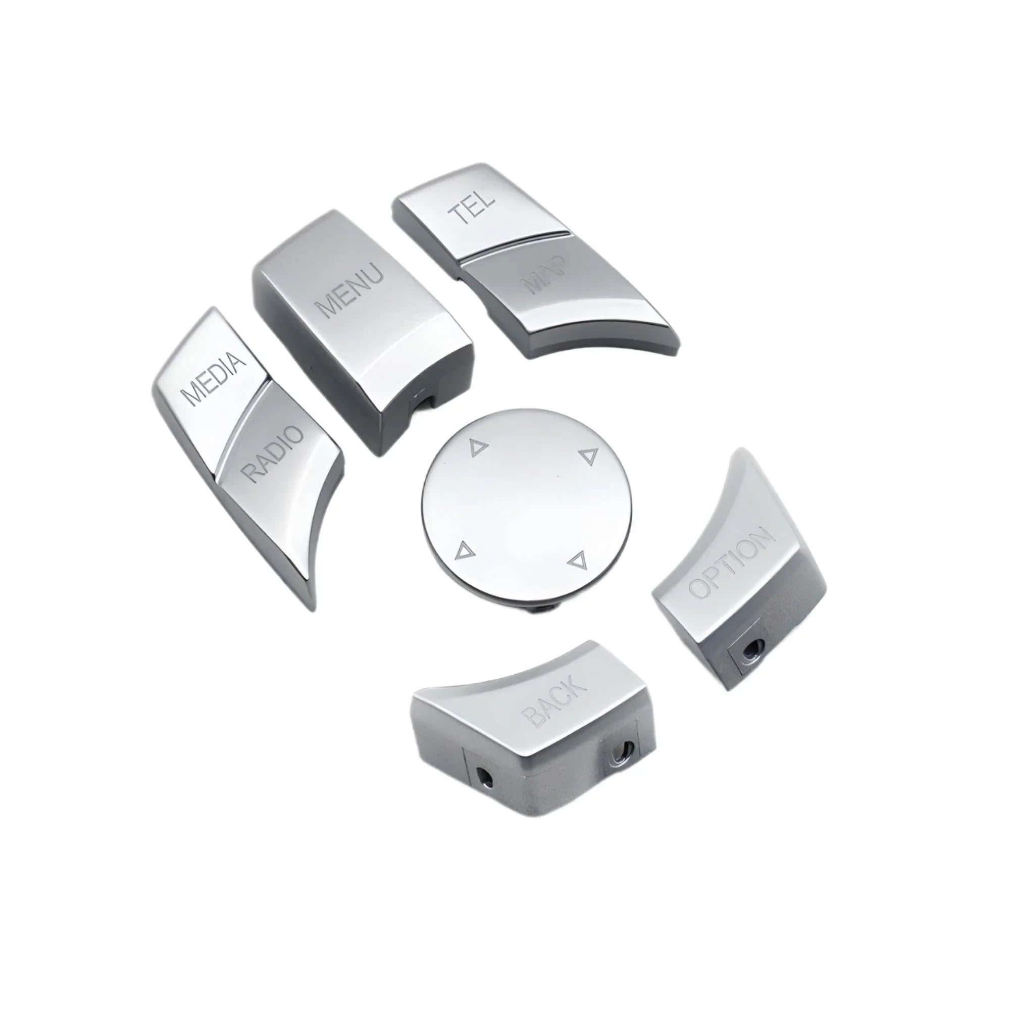 BMW iDrive Controller Button Set – Silver Finish – Compatible with BMW Interior – Front Console