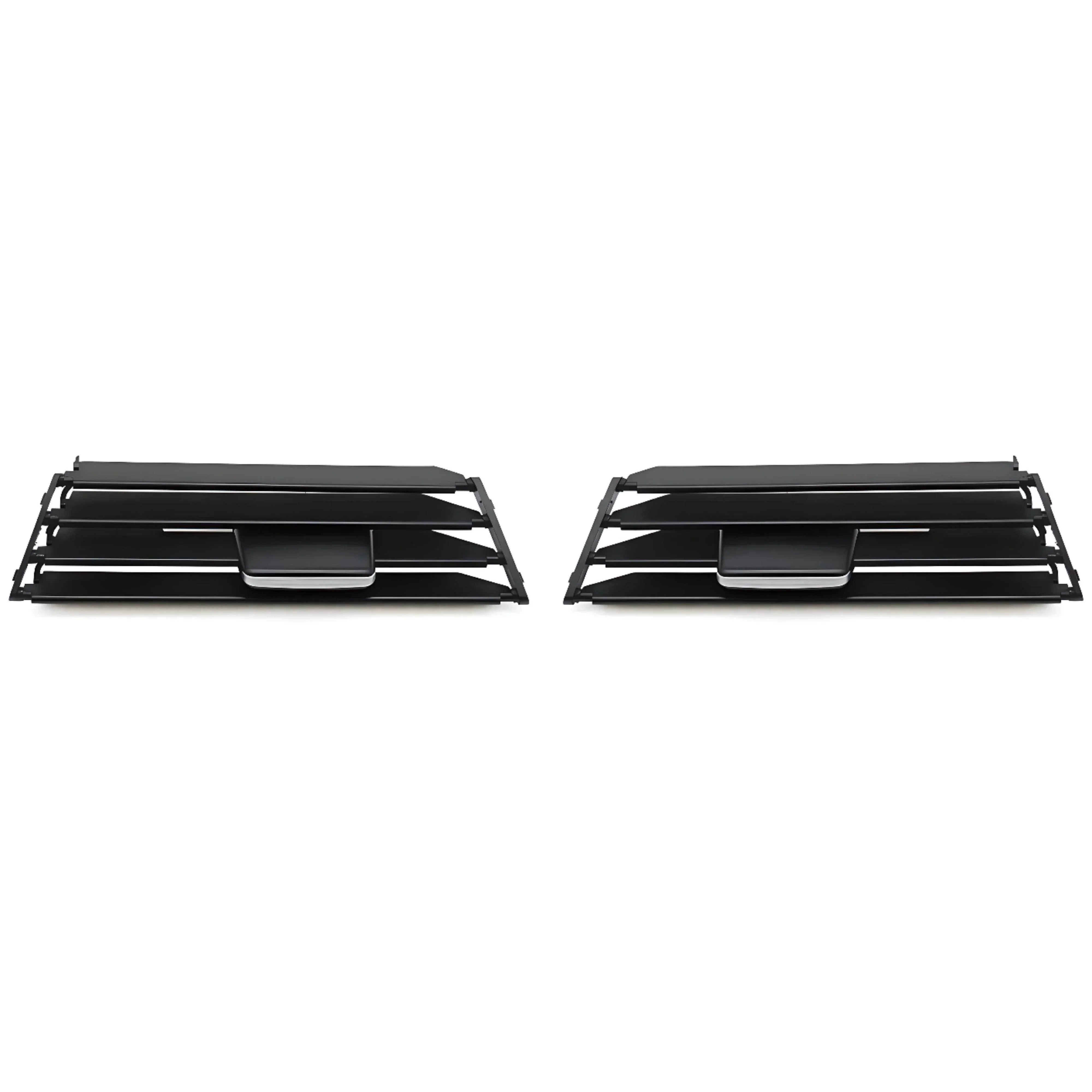OEM Front Grilles – Black Satin with Chrome Trim – Compatible with Audi A6 C7 2012-2015 – Front Exterior