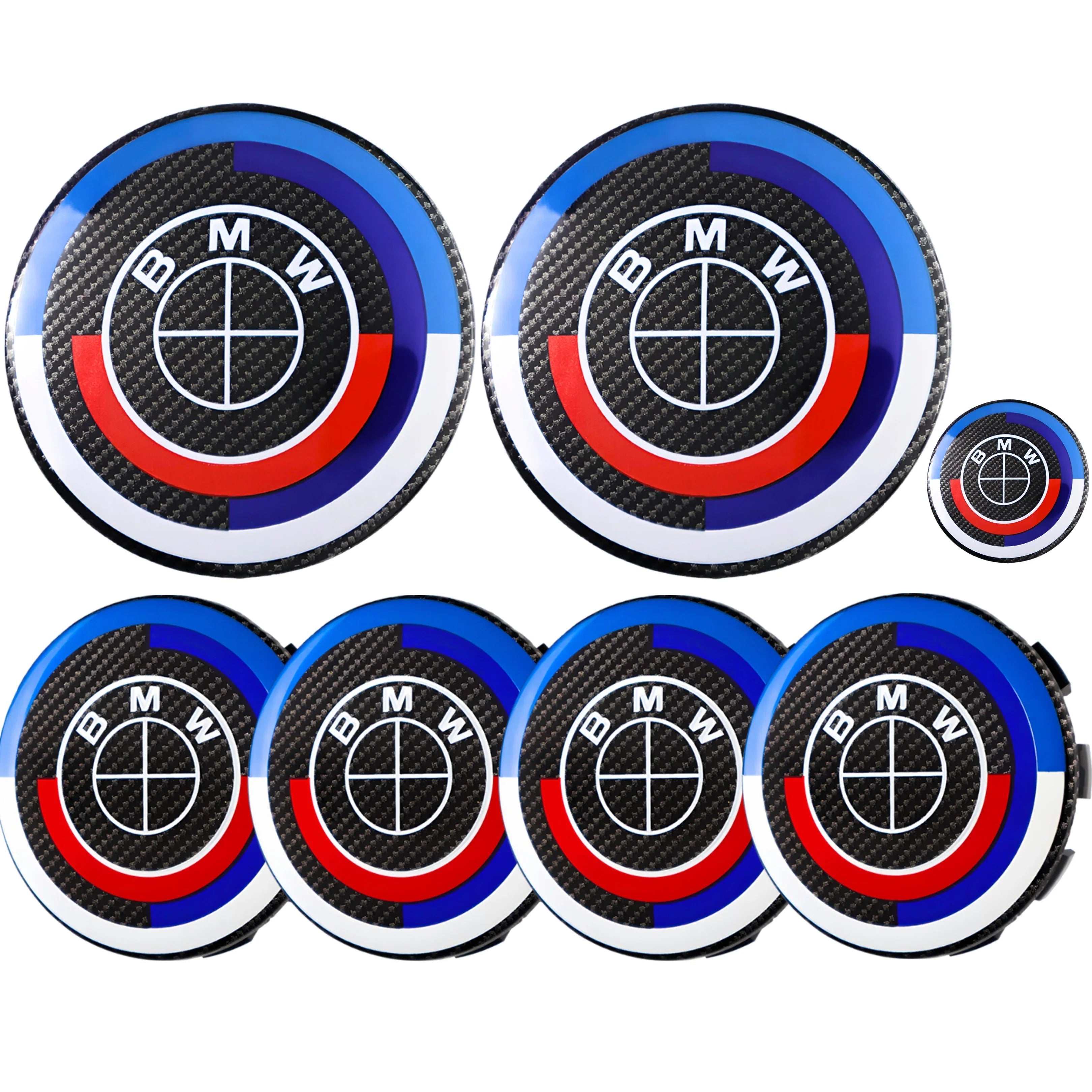 50. Jubiläums-Emblem | Schwarzer Carbon - BMW Kompatibel