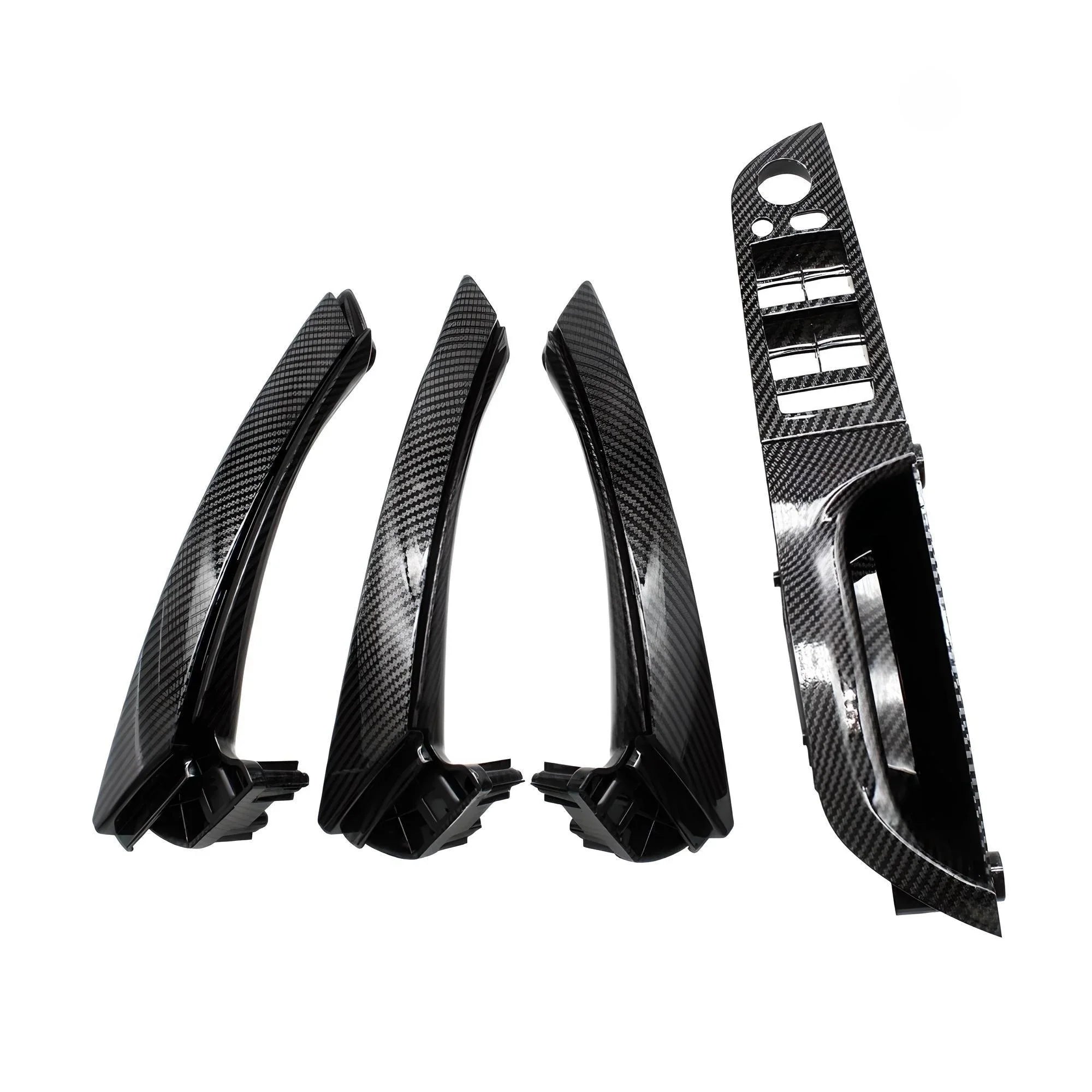 Carbon Fiber Interior Door Handle Covers – Glossy Black – Compatible with BMW F30 F31 – Interior