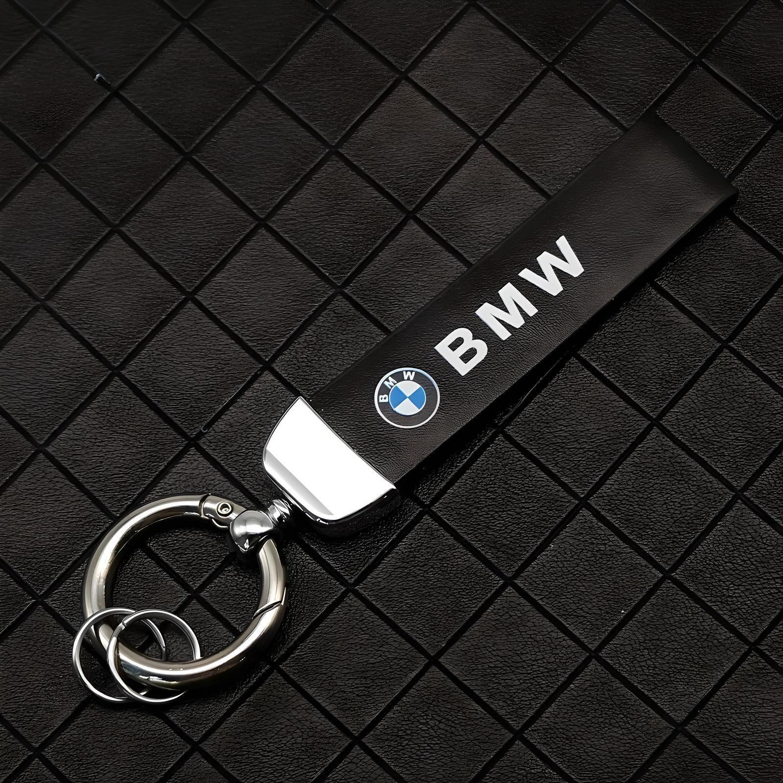 BMW Leather Keychain – Black – Compatible with BMW Models – Exterior