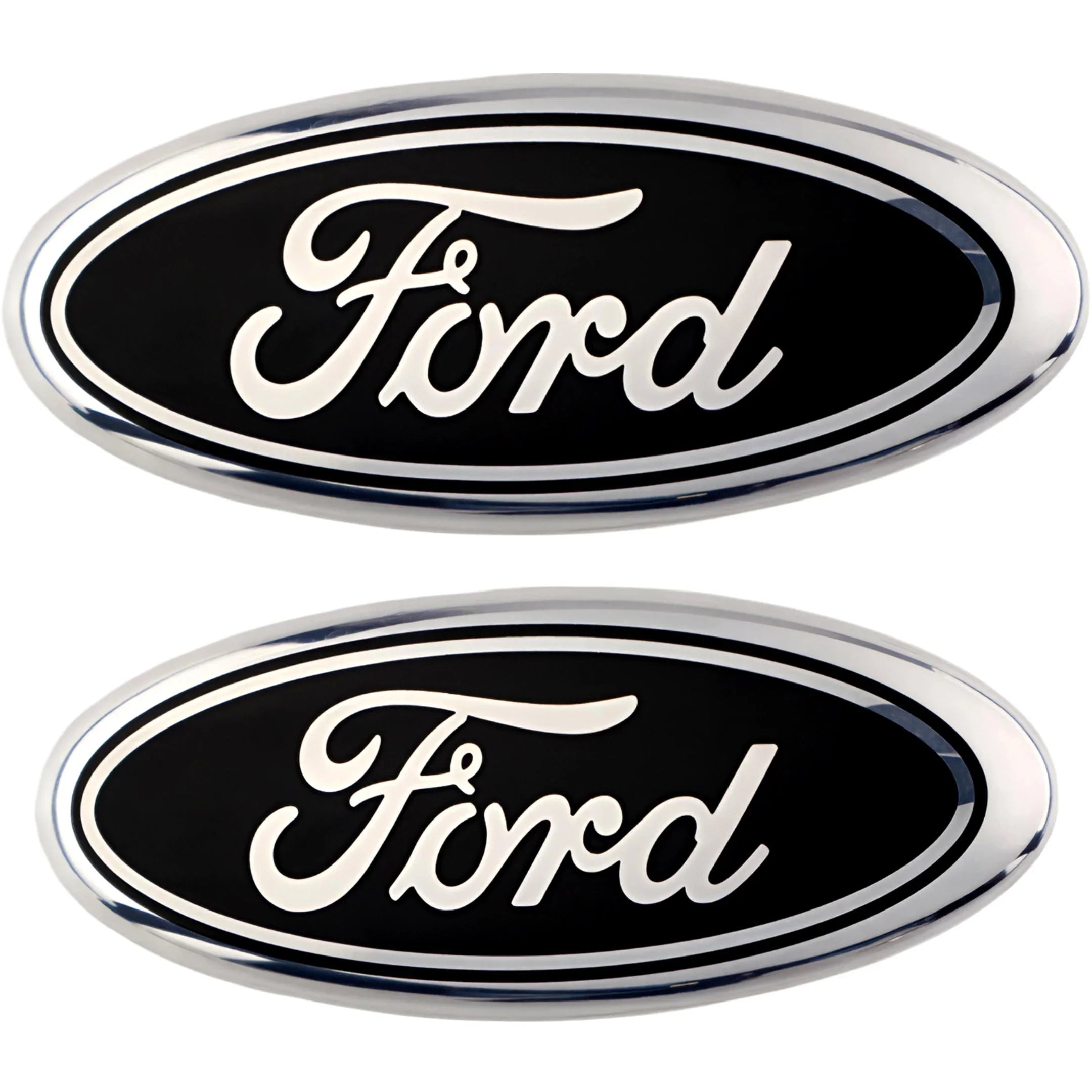 Ford Emblem Overlay | Silver Black