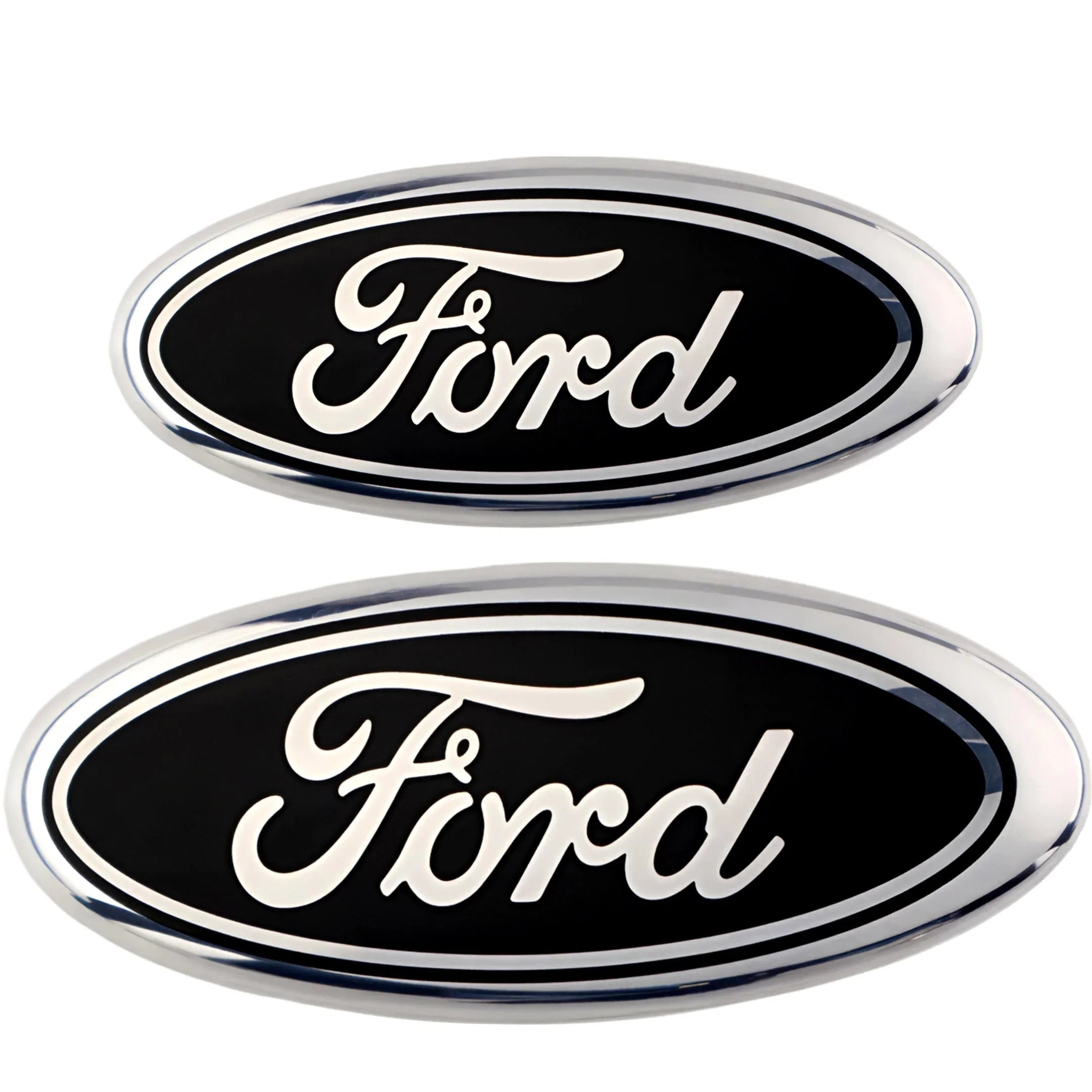 Ford Emblem Overlay | Silver Black