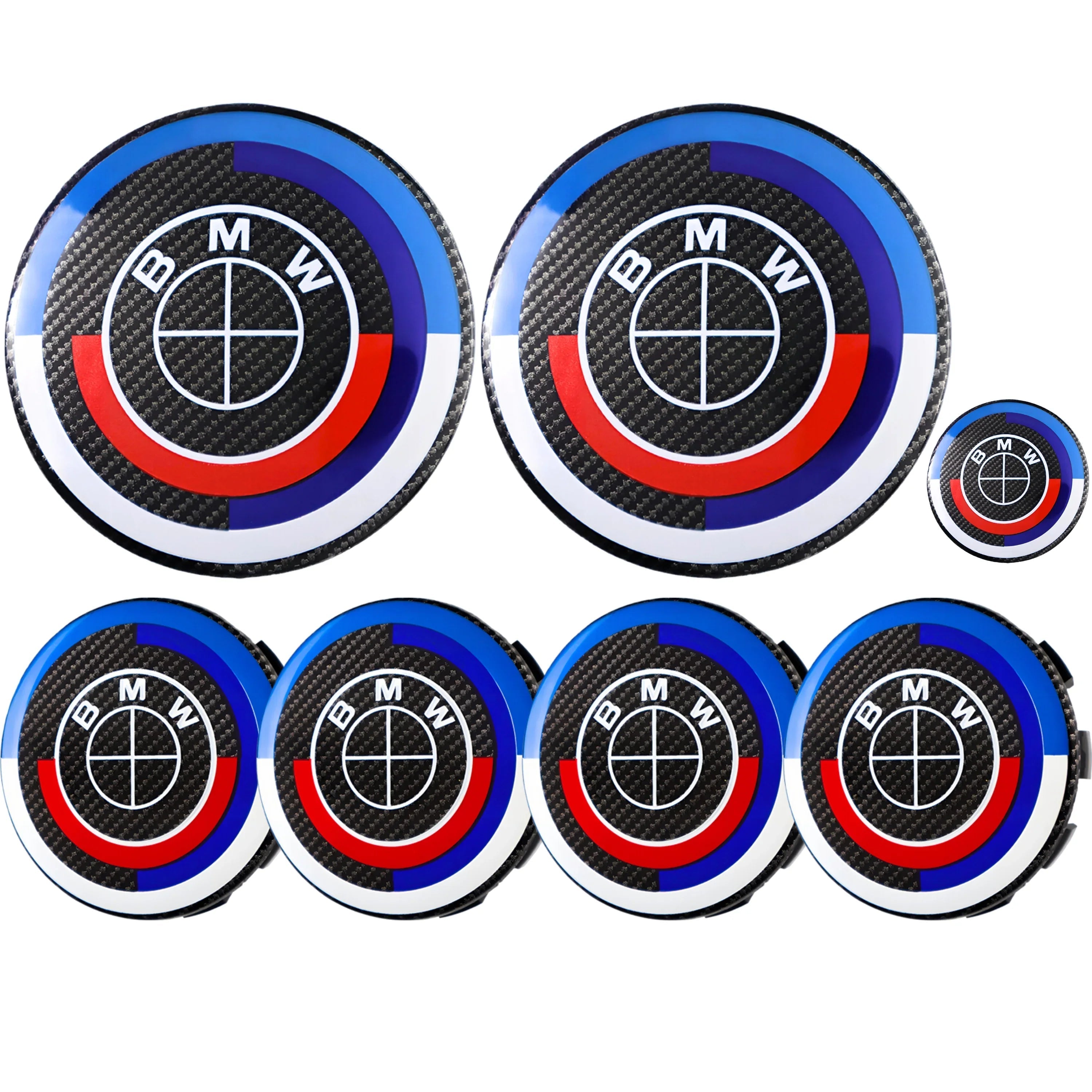 50. Jubiläums-Emblem | Schwarzer Carbon - BMW Kompatibel