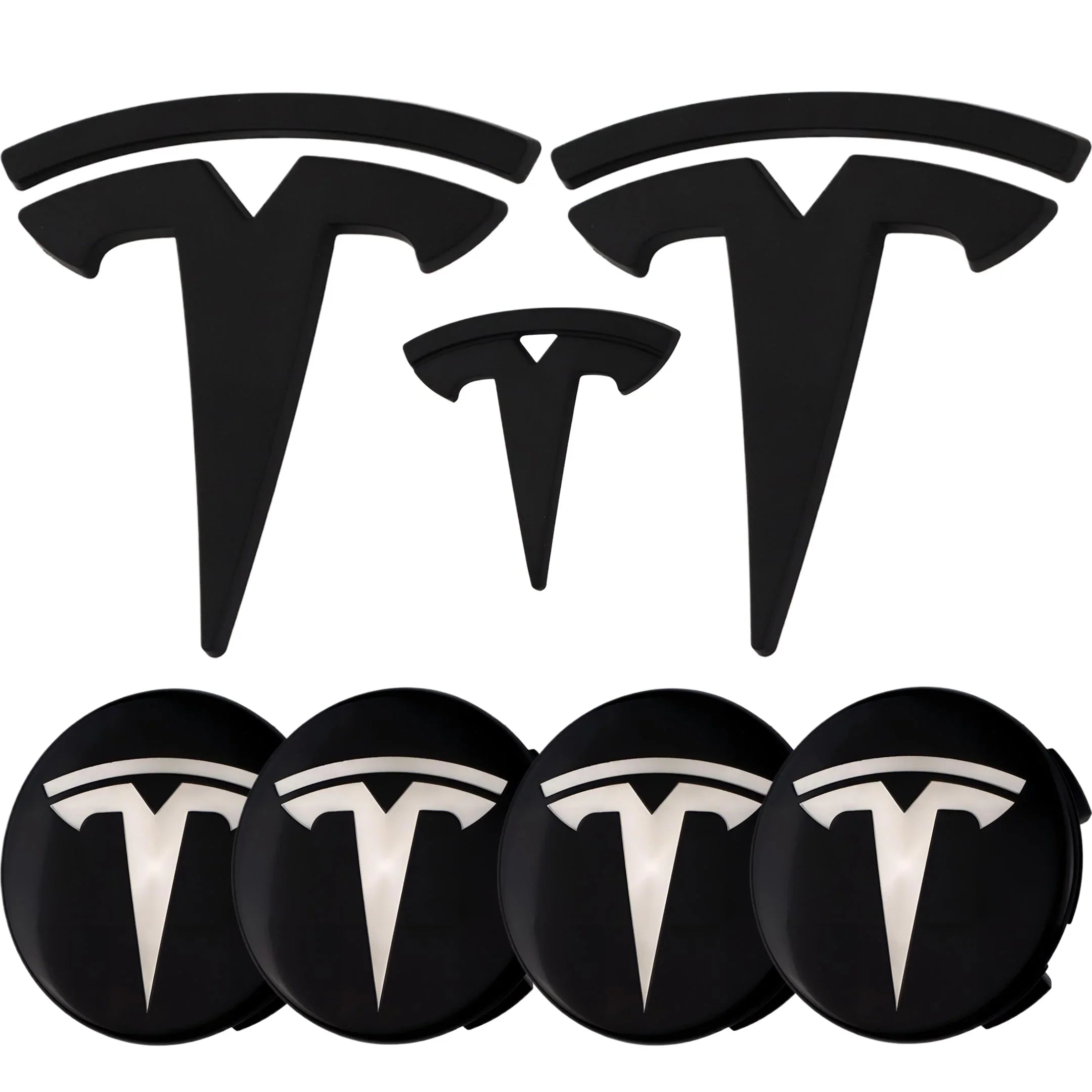 Tesla Emblem Overlay | Matte Black