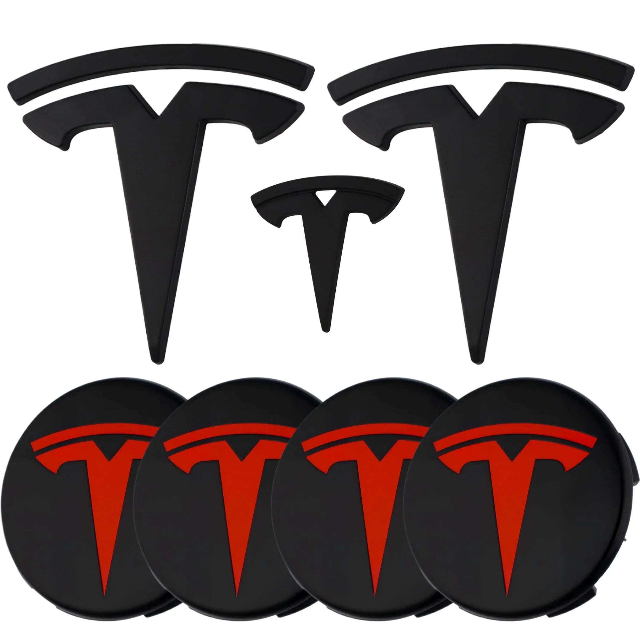 Tesla Emblem Overlay | Matte Black