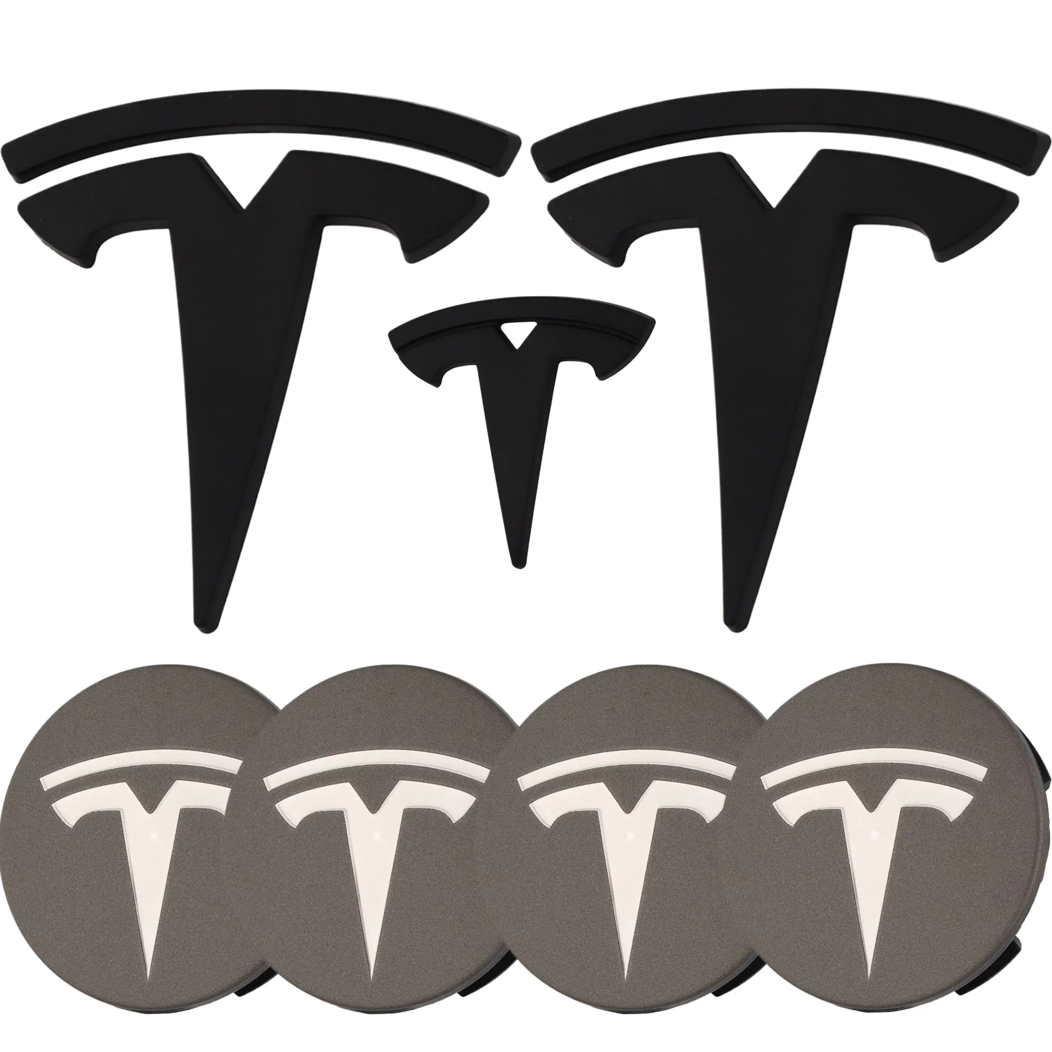 Tesla Emblem Overlay | Matte Black