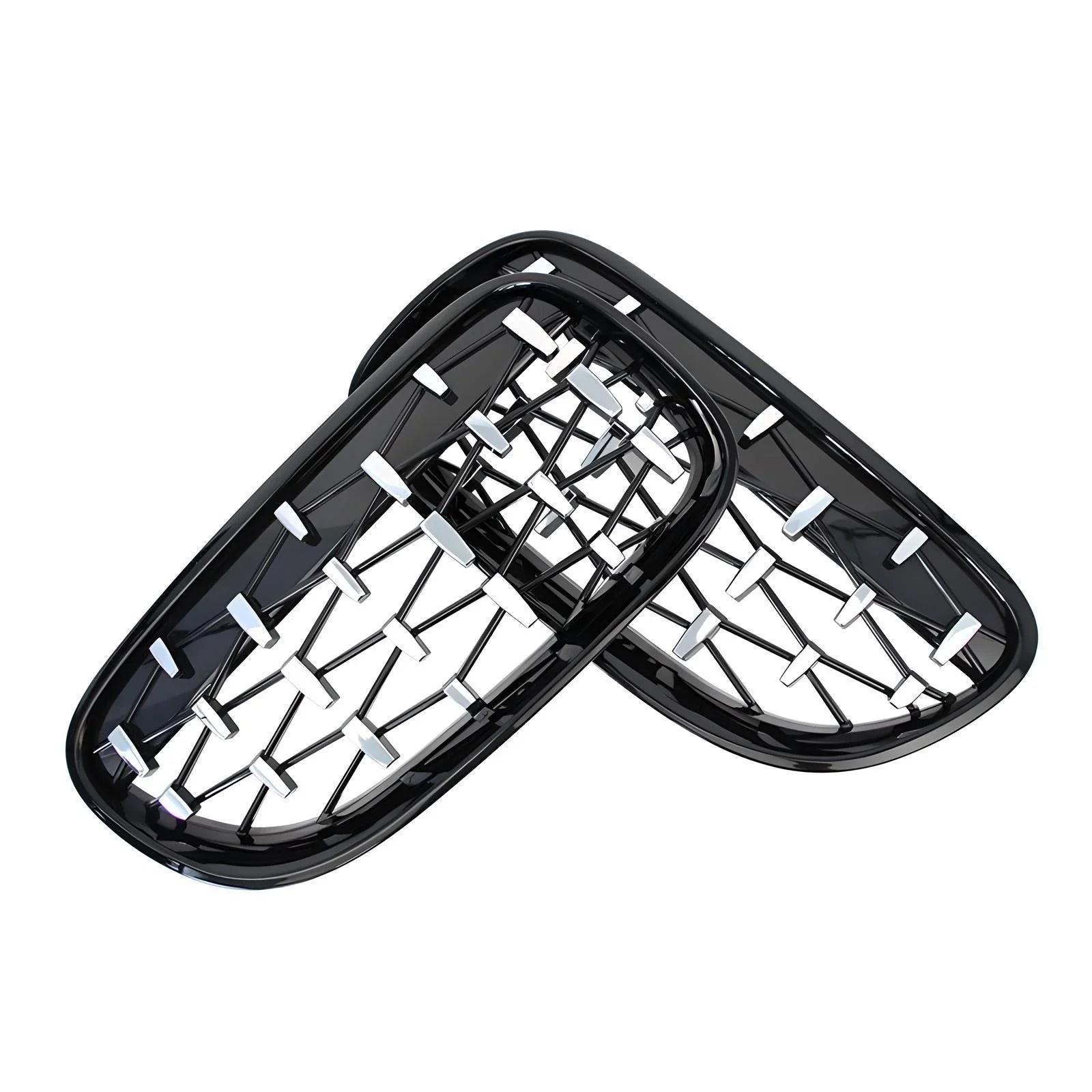BMW Front Kidney Grille – Black with Chrome Accents – Compatible with BMW Front