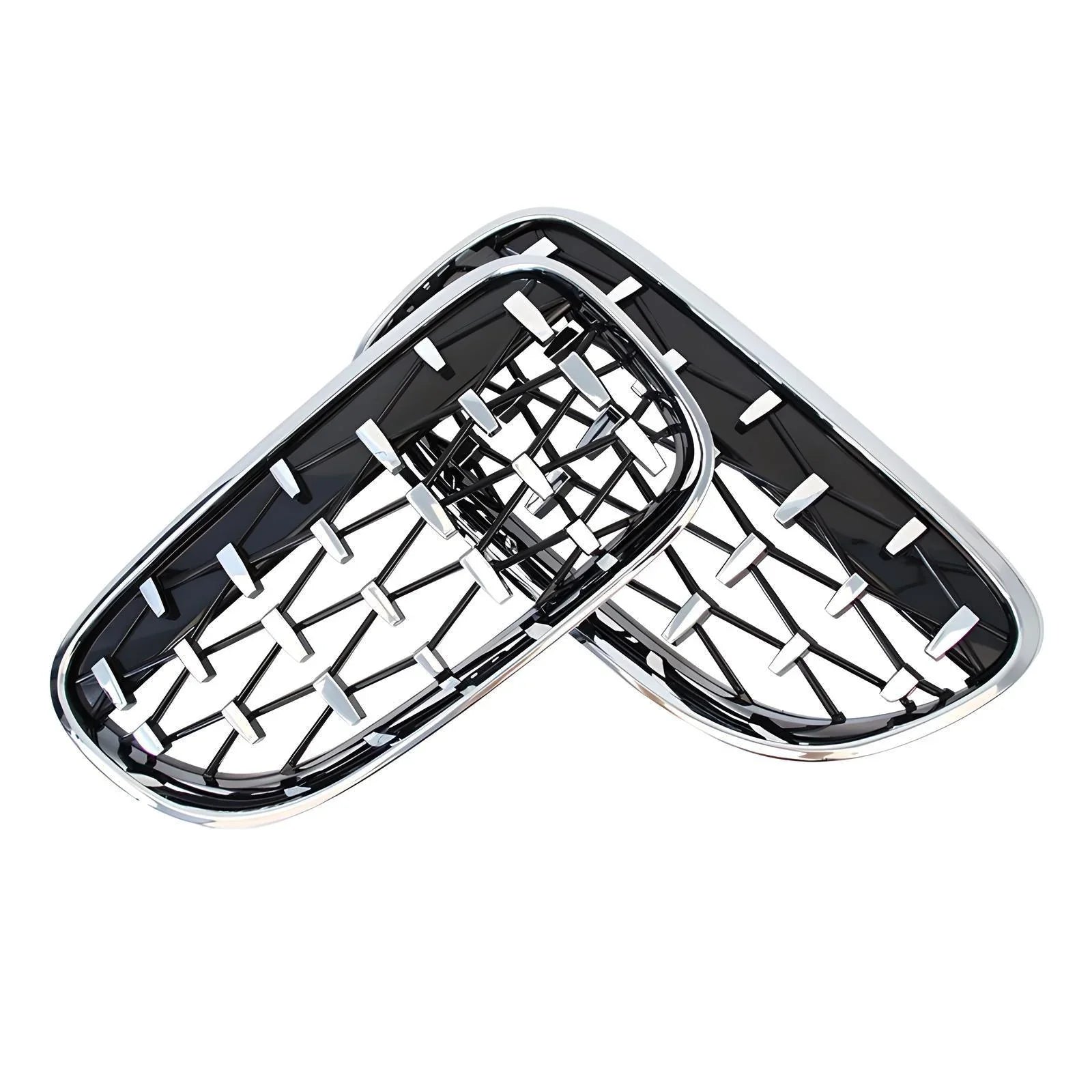 BMW M2 F87 2016-2020 Front Kidney Grille – Chrome Frame with Black Mesh – Compatible with BMW M2 F87 – Front Exterior