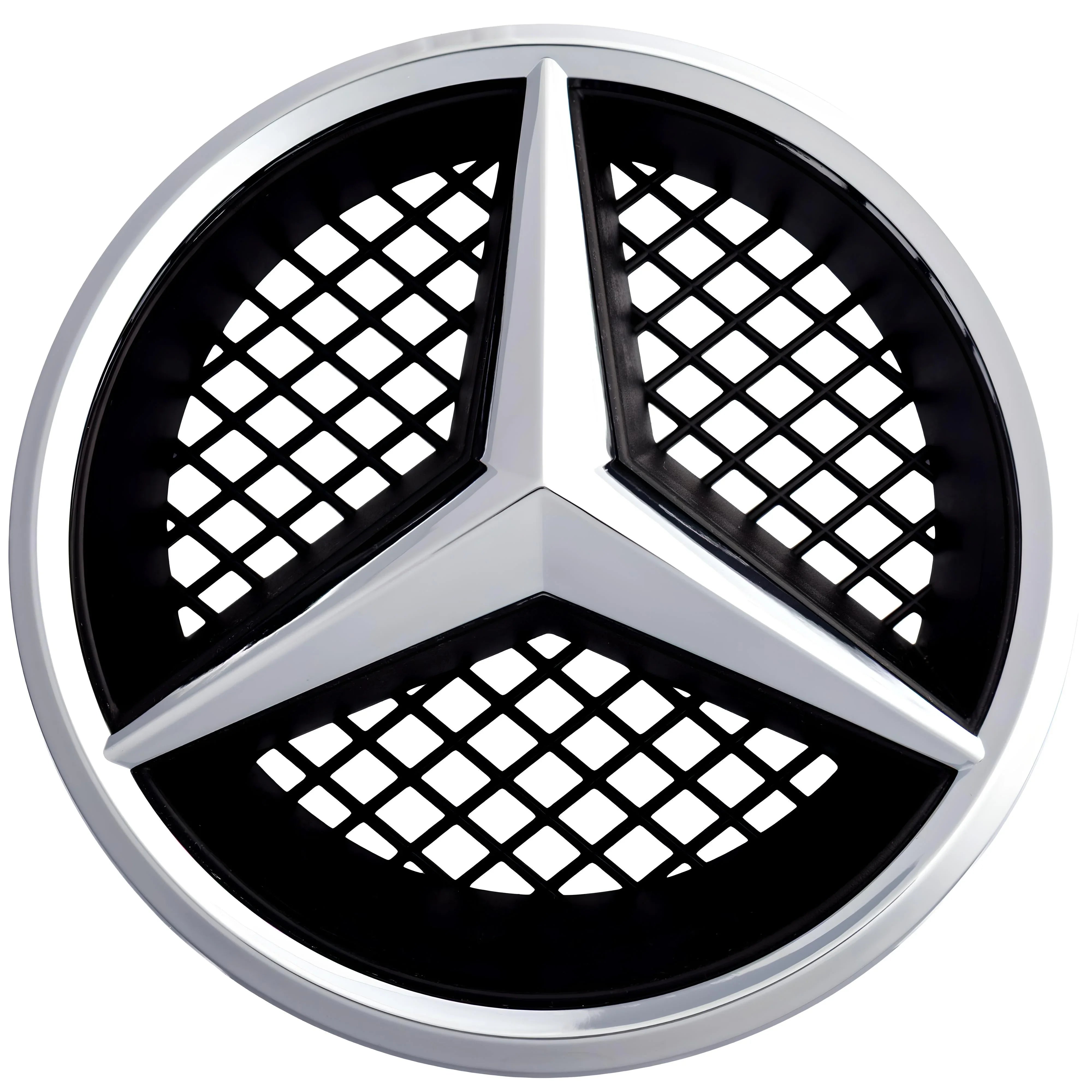 Mercedes Grille Emblem | Chrome - Grid Style - Aftermarket - The Zenara Shop