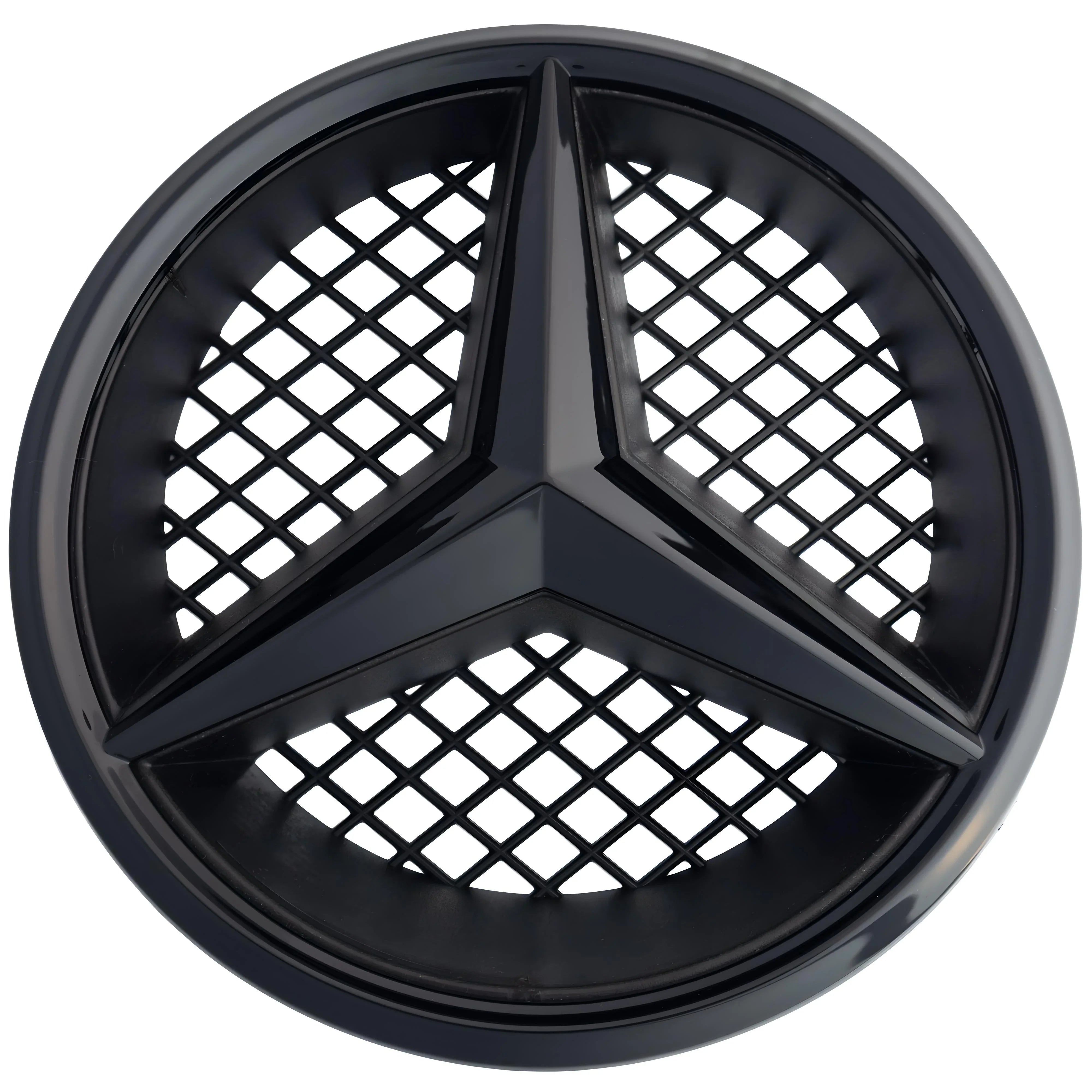 Mercedes Grille Emblem | Gloss Black - Grid Style - Aftermarket - The Zenara Shop