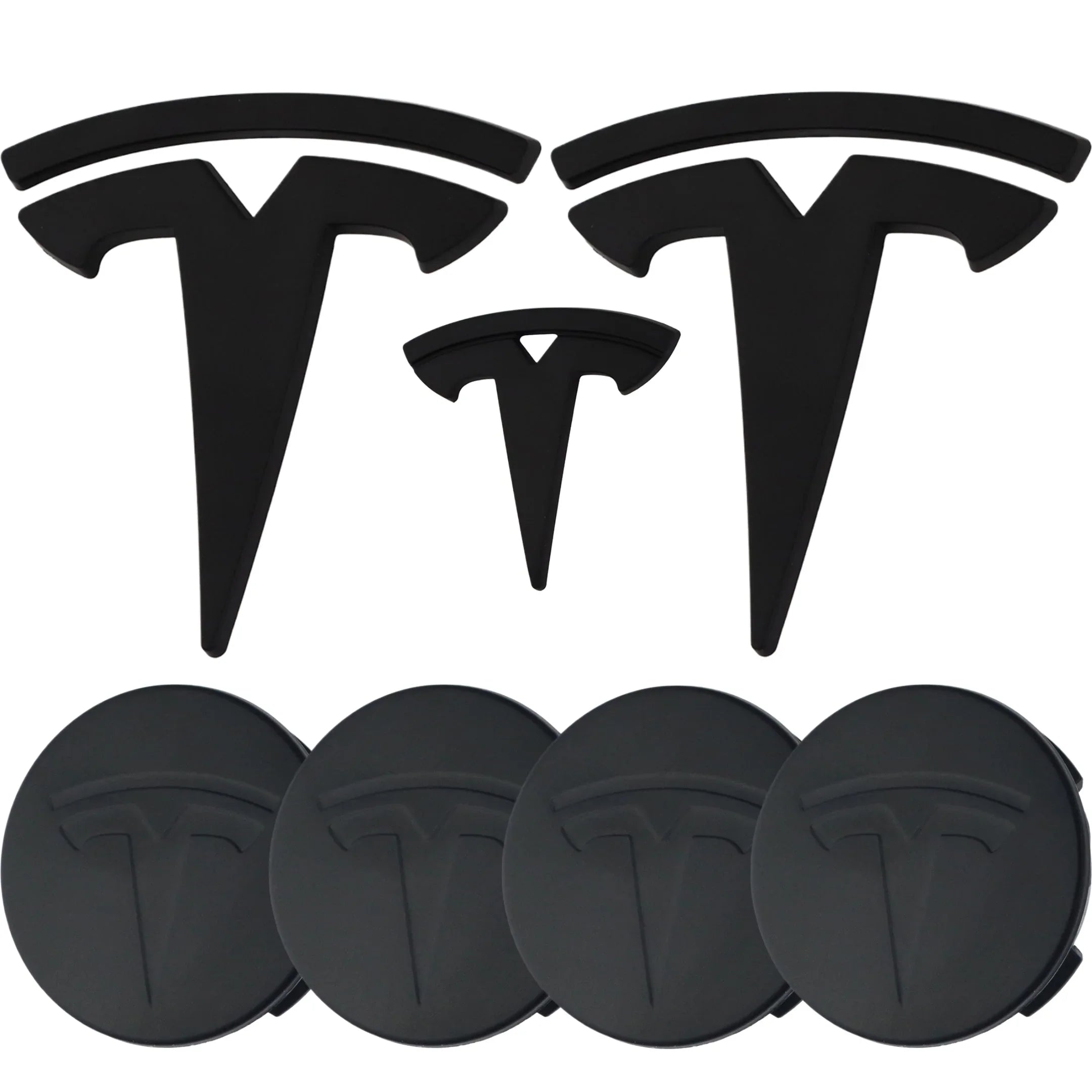 Tesla Emblem Overlay | Matte Black