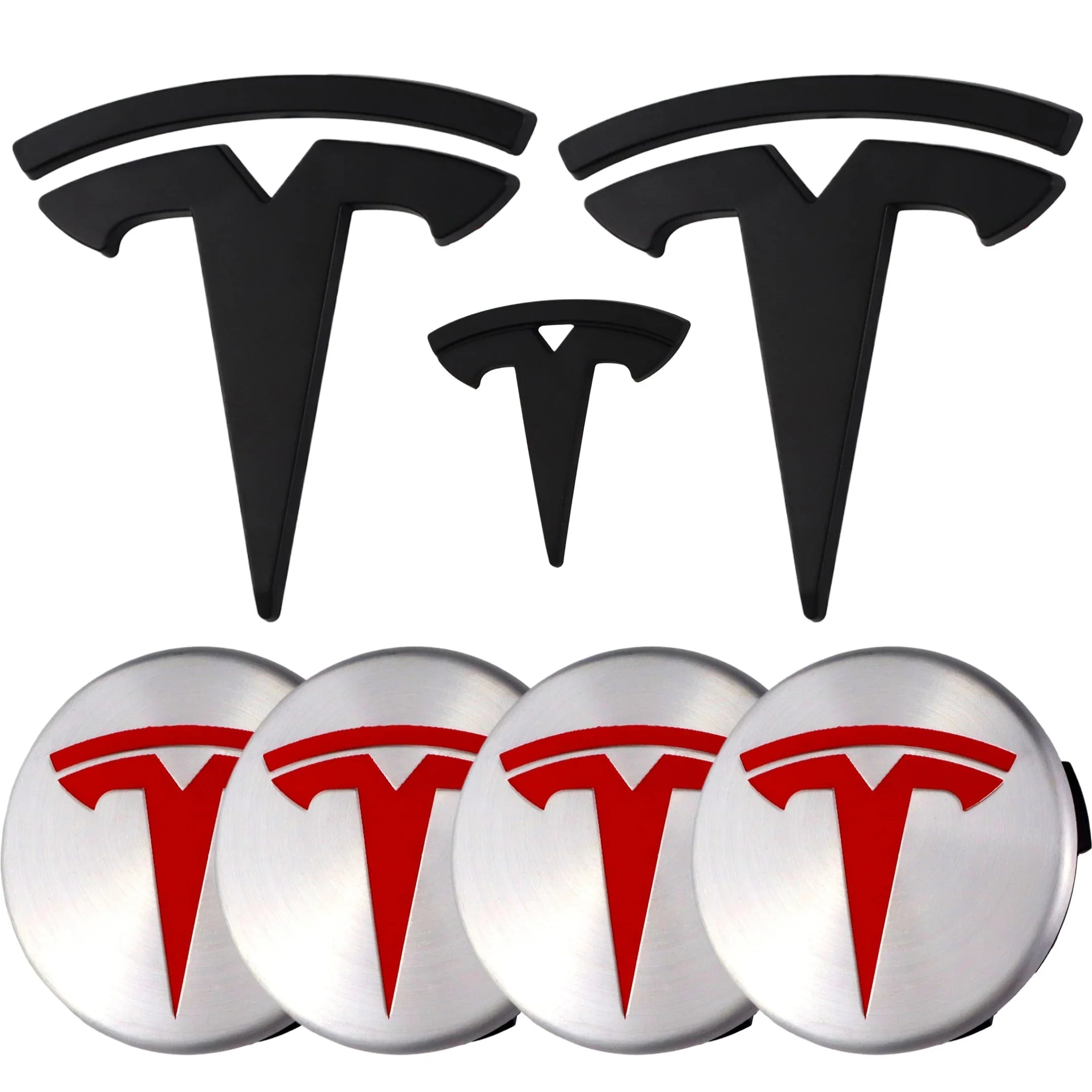 Tesla Emblem Overlay | Matte Black