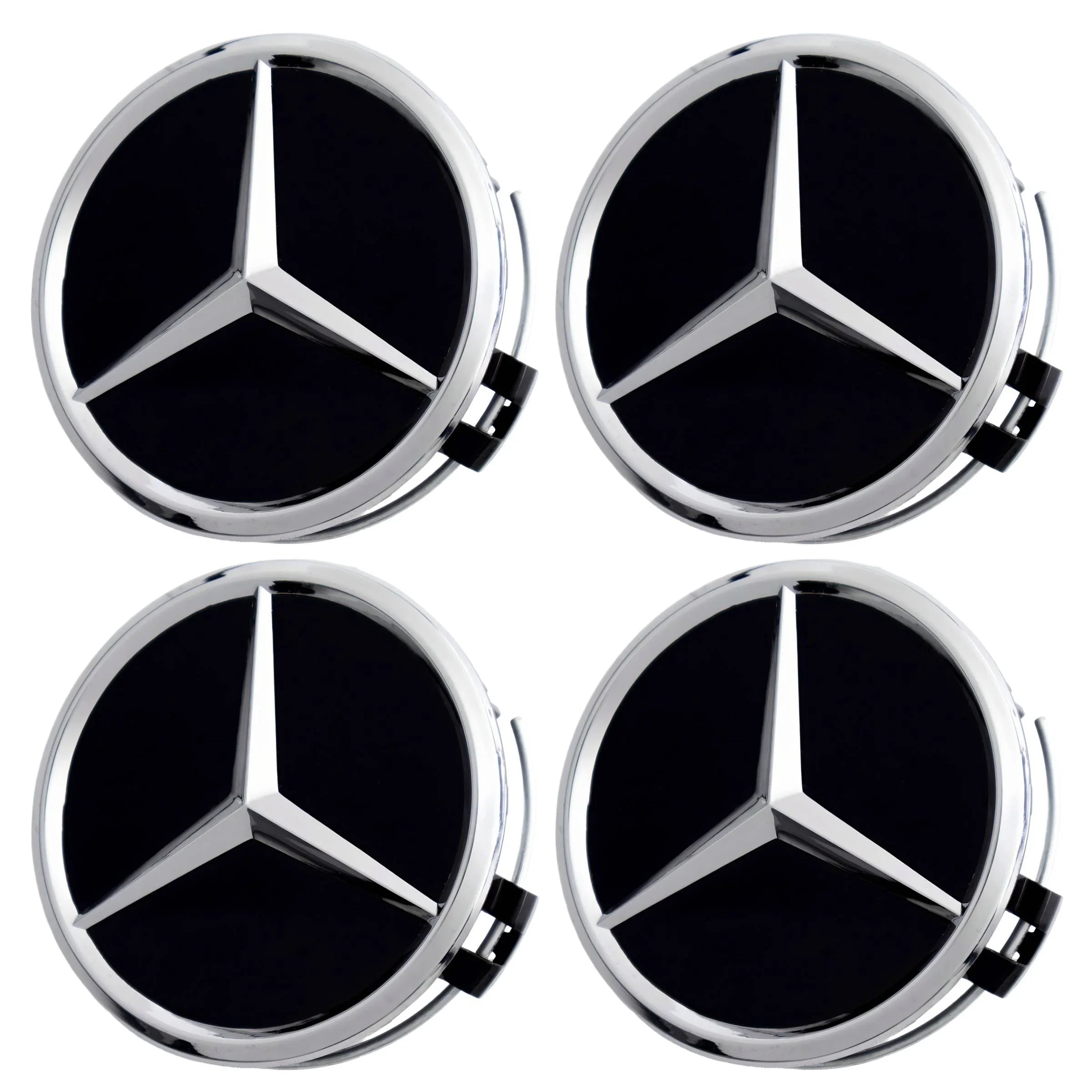 Mercedes Hub Caps | Chrome Black - Aftermarket - The Zenara Shop
