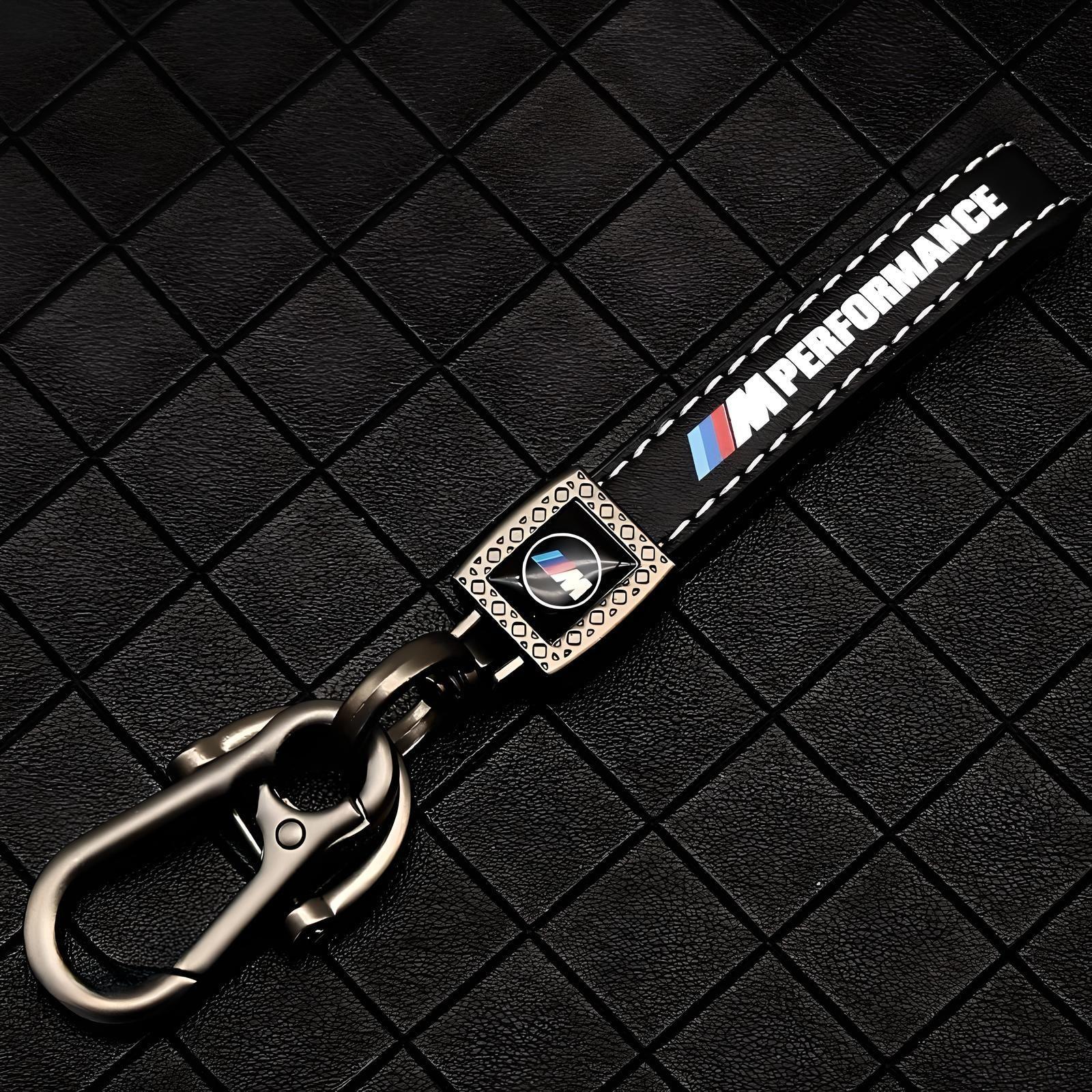 M Performance Keychain – Black Leather – Compatible with BMW – Exterior