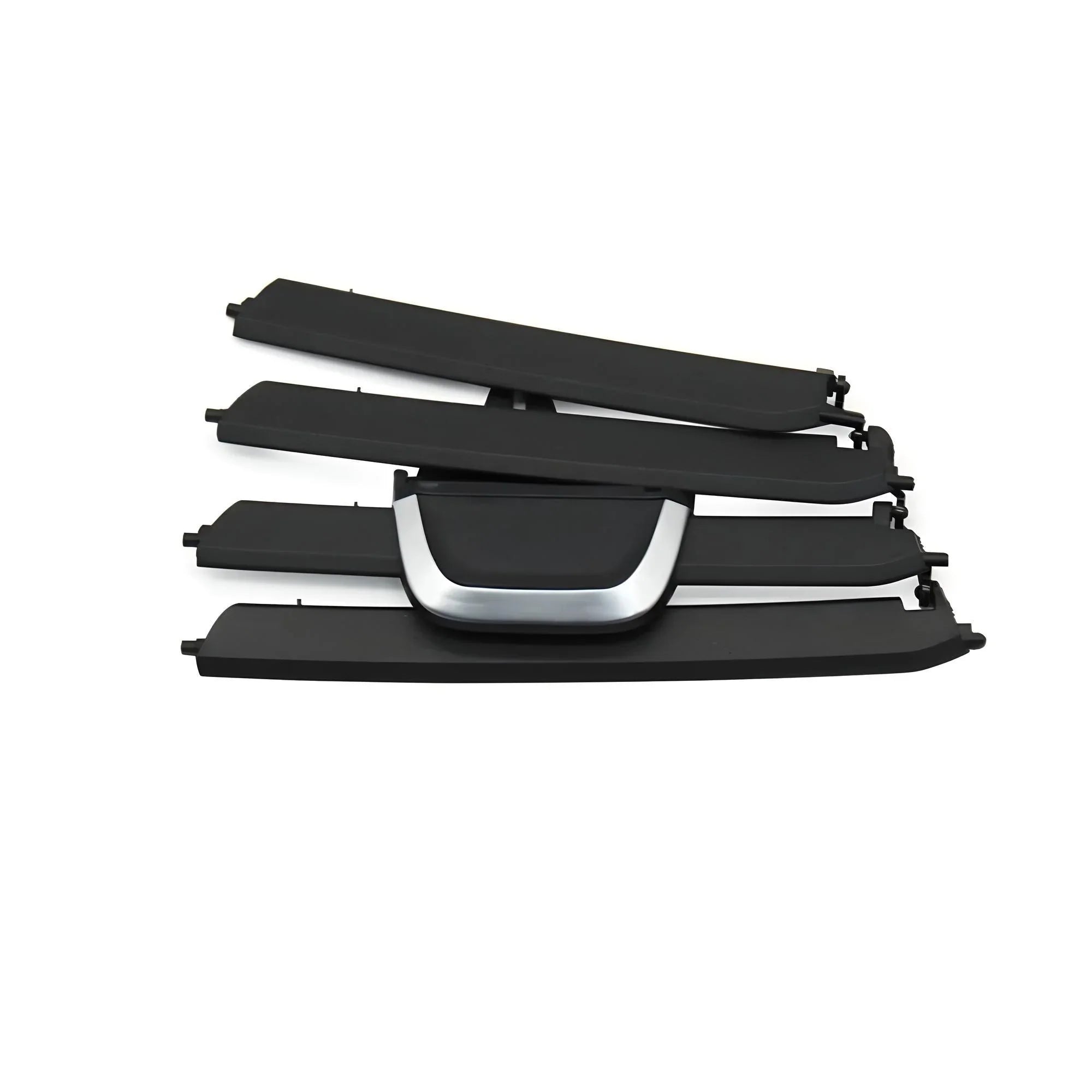 Decor Trim Grill Cover – Matte Black with Silver Accent – Compatible with Ford F150 2018-2020 – Front